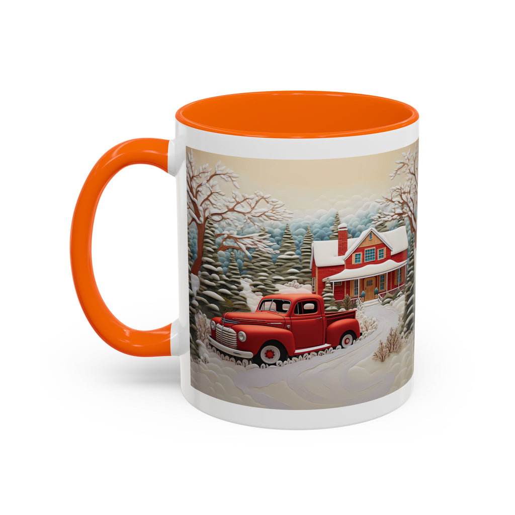 Winter Wonderland Accent Coffee Mug, Cozy Holiday Coffee Cup, Festive Gift for Coffee Lovers, Winter Decor Mug, Rustic Home Accent
