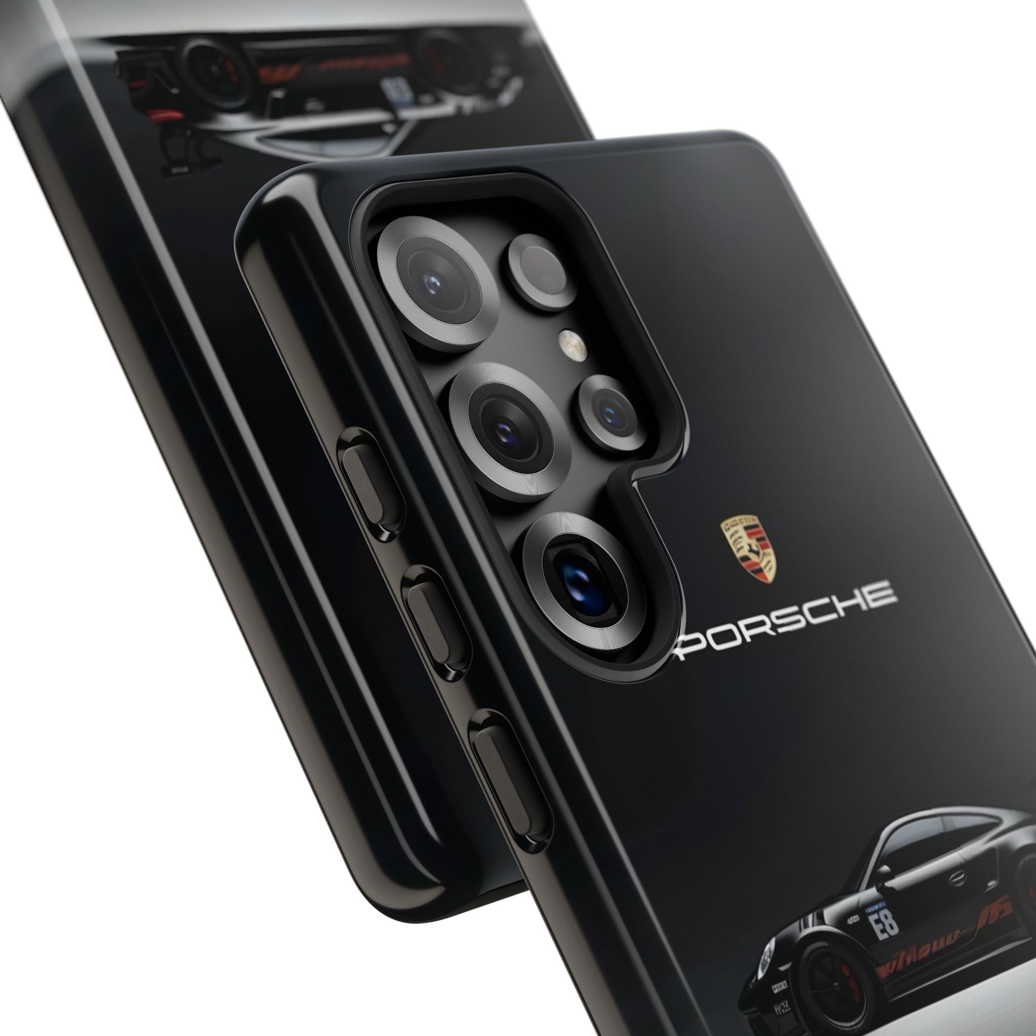 Porsche Racing Phone Case — Sleek Black Sports Car Tough Case