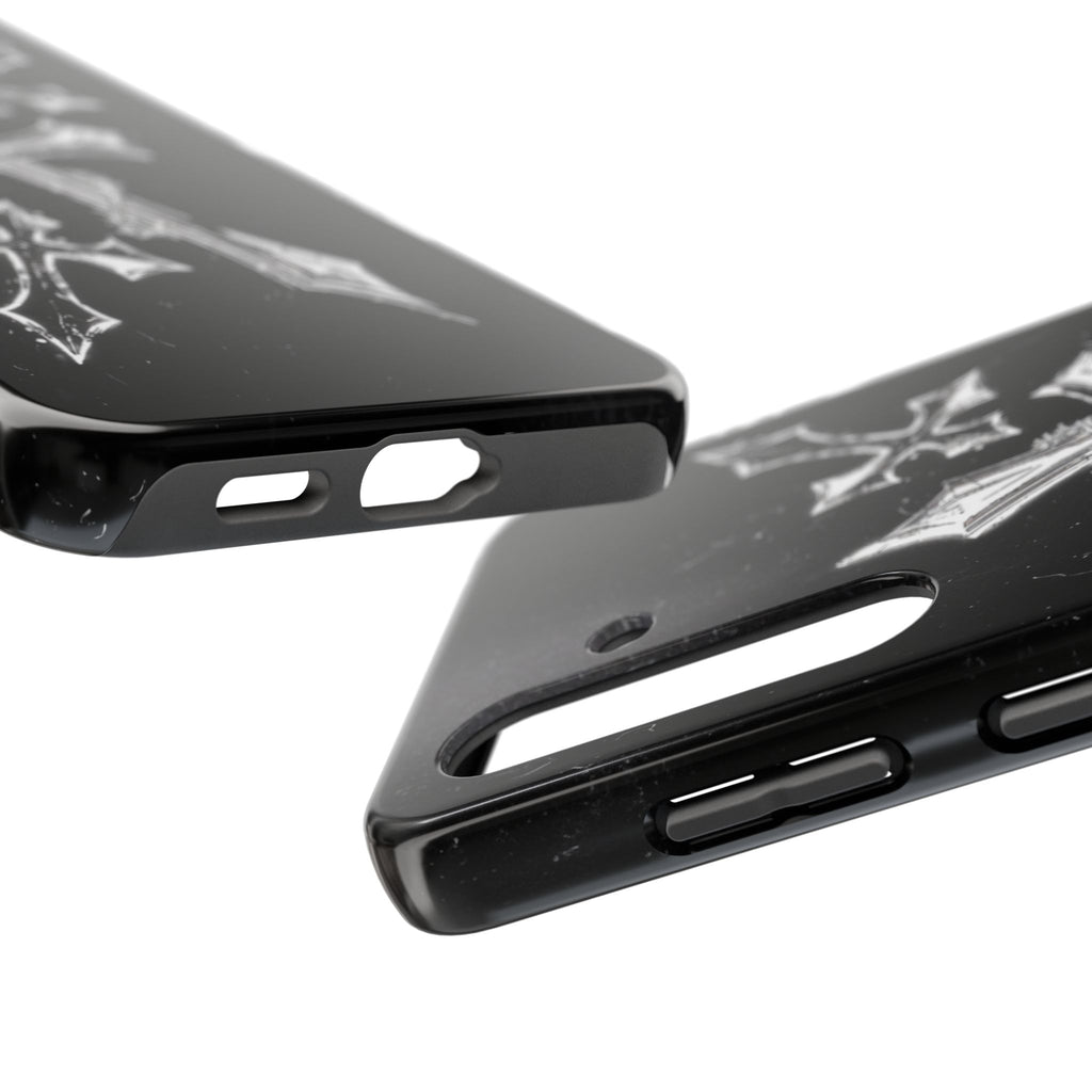 Tough Phone Case with Cross Design, Gothic Phone Cover, Personalized Phone Case, Customizable Tech Accessories, Unique Gift Idea