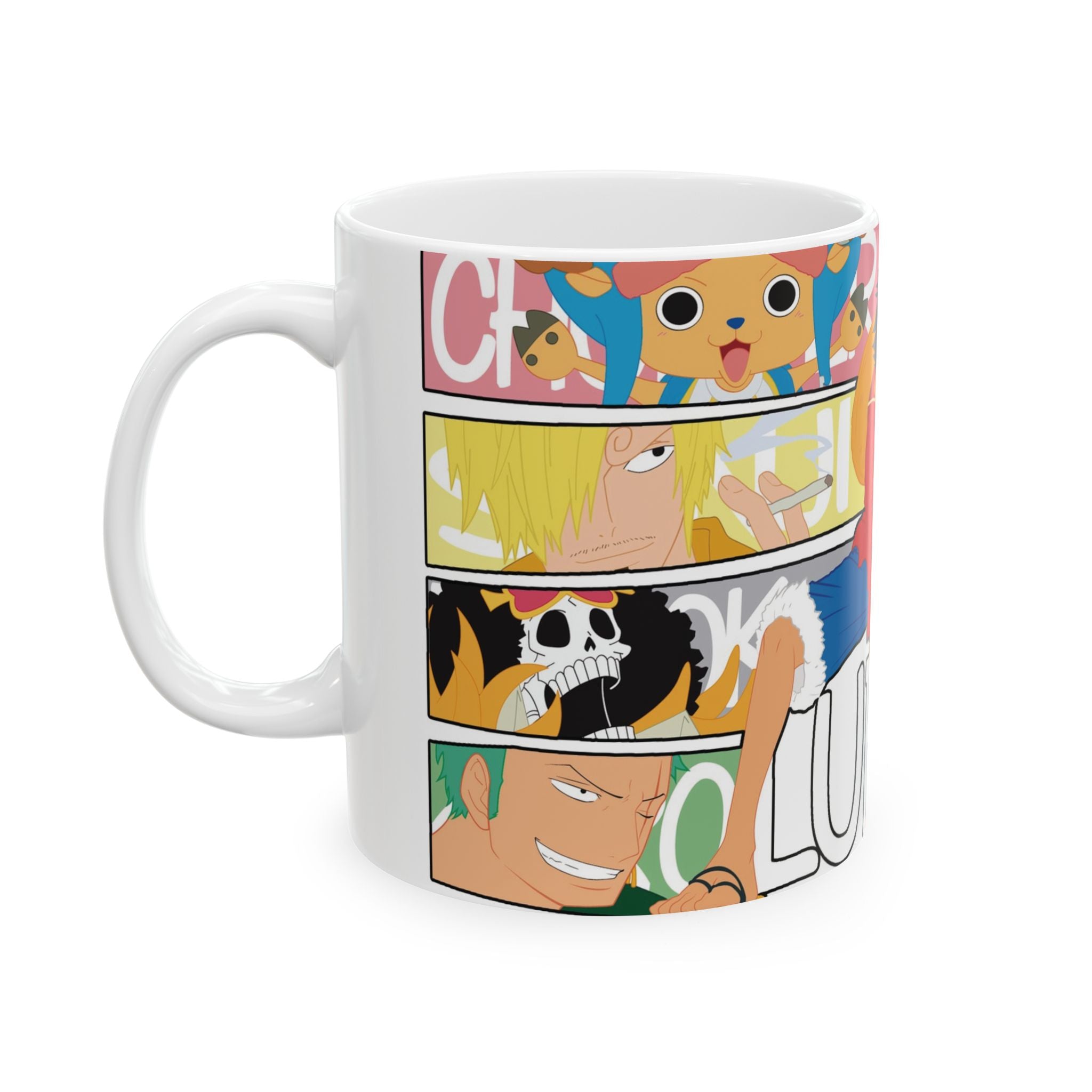 Anime Character Collage Ceramic Mug (11oz, 15oz) — Luffy Crew Design