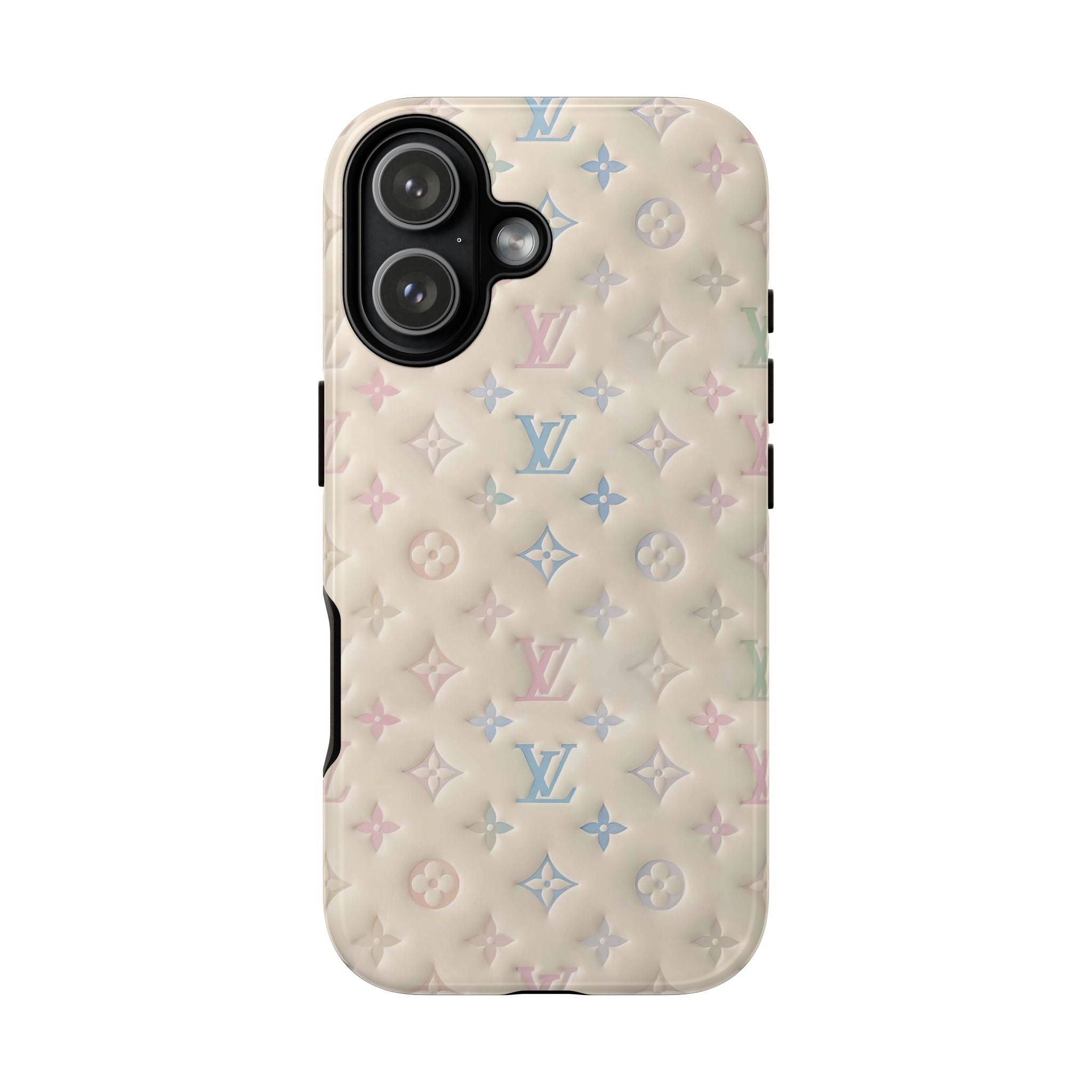 Pastel Quilted Monogram Phone Case — LV-Inspired Tough Protective Cover