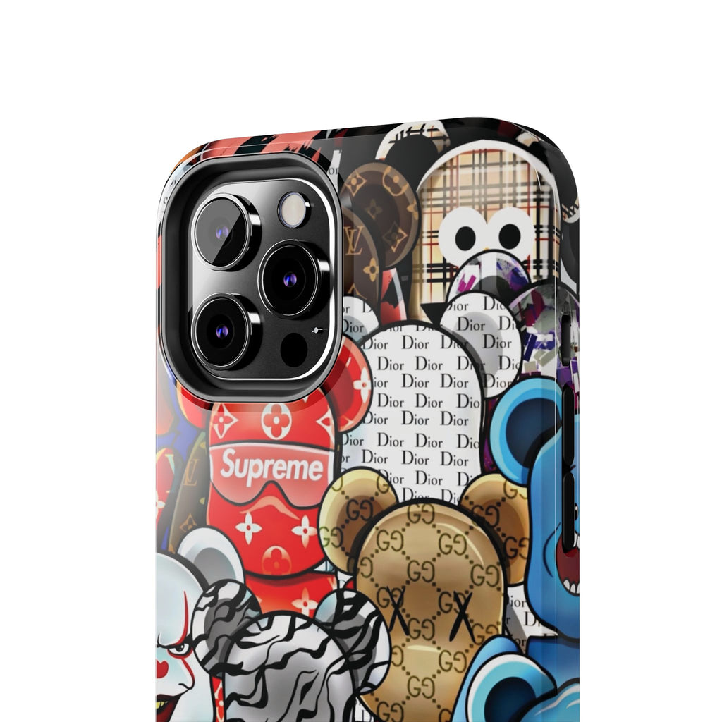 Trendy Bear Phone Case: Stylish Tough Protector for Streetwear Lovers, Gift for Teens, Unique Accessories for Holiday Celebrations