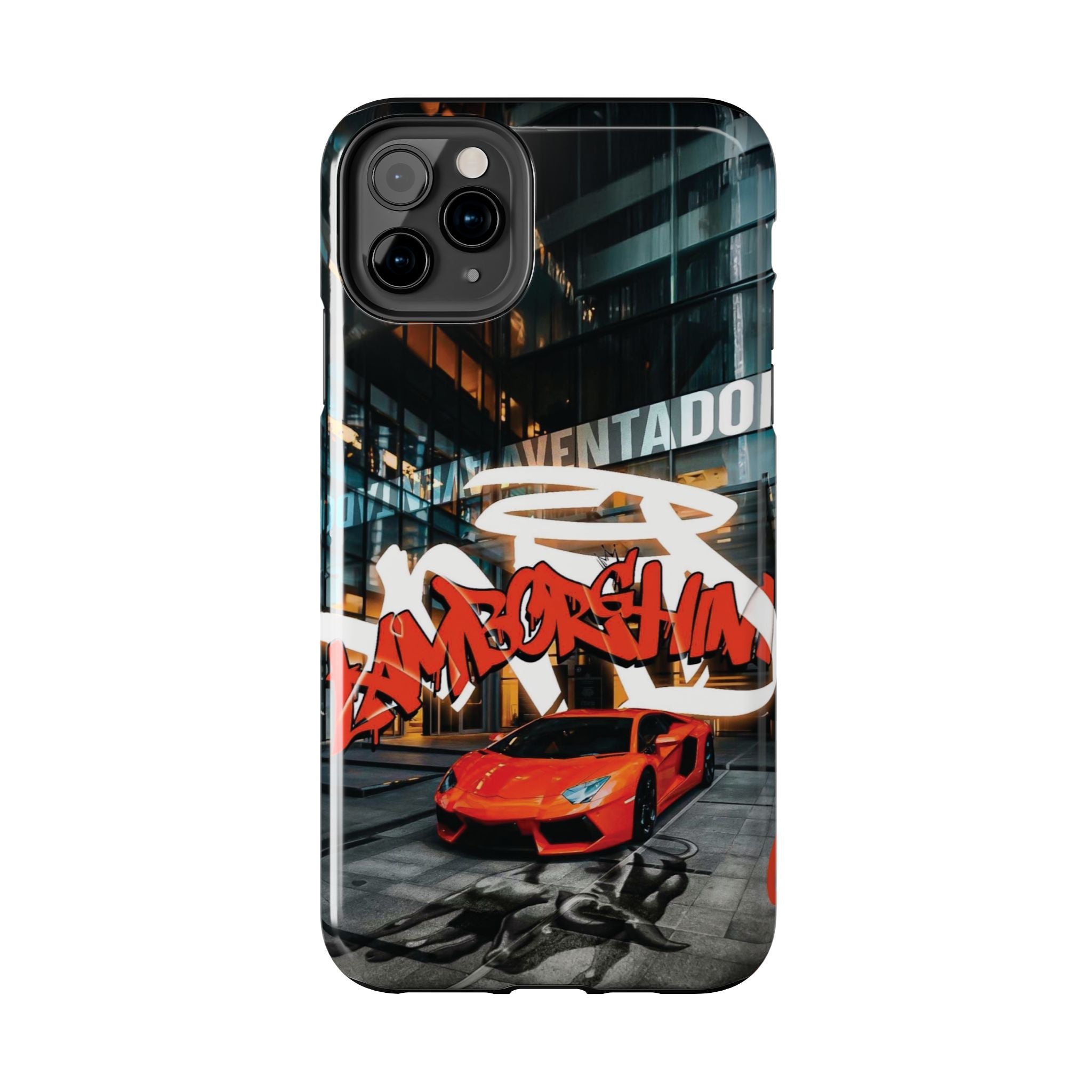 Urban Graffiti Tough Phone Case - Red Lamborghini Design