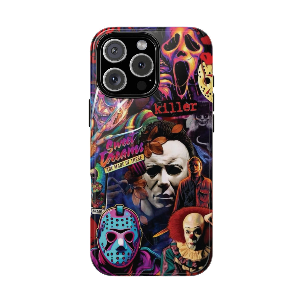 Horror Movie Collage Phone Case — Classic Slasher Icons (Michael Myers, Jason, Freddy, Ghostface, Pennywise)