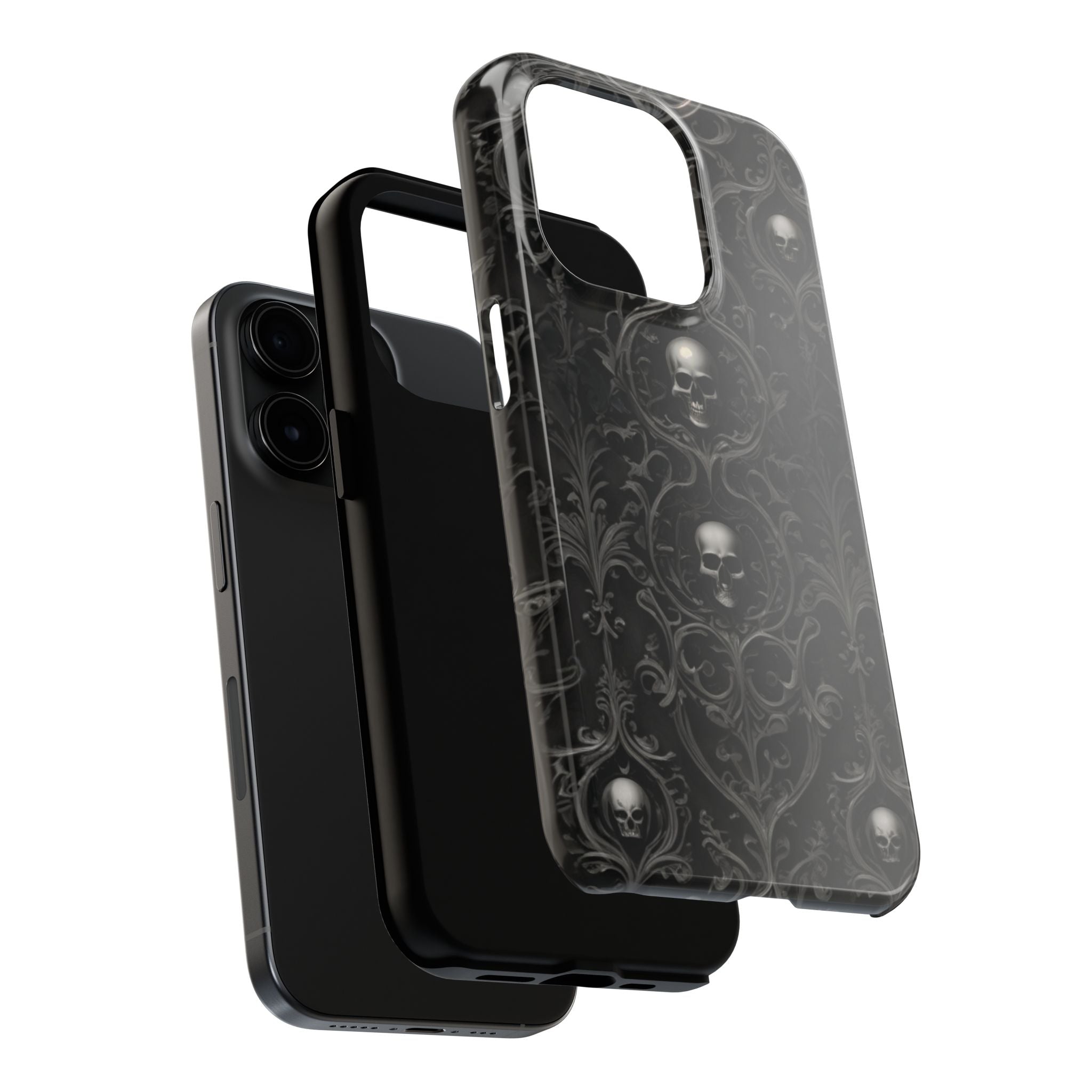 Gothic Skull Phone Cases - Tough Protection, Unique Gift for Halloween, Dark Aesthetic Accessory for Men and Women, Trendy Phone Cover