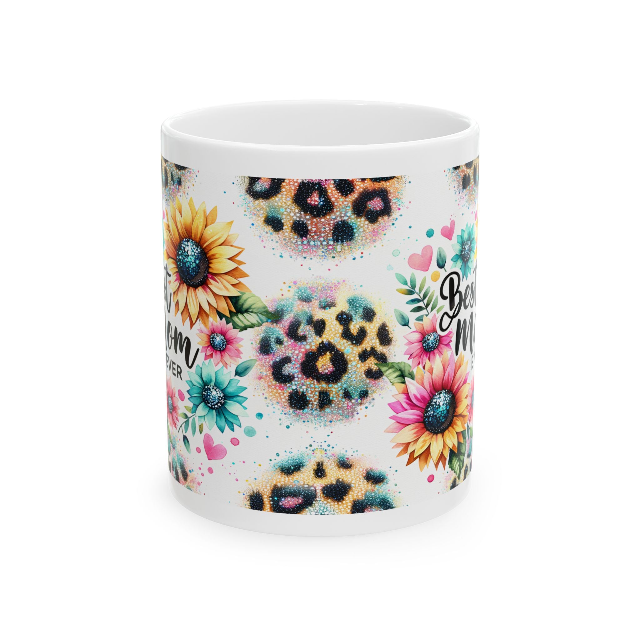 Floral Leopard Print Ceramic Mug, Perfect for Coffee Lovers, Gifts for Mom, Brighten Your Morning, Personalized Gift, Fun Kitchen Decor