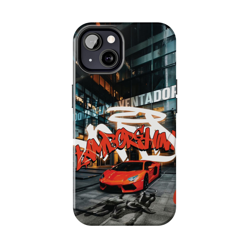 Urban Graffiti Tough Phone Case - Red Lamborghini Design