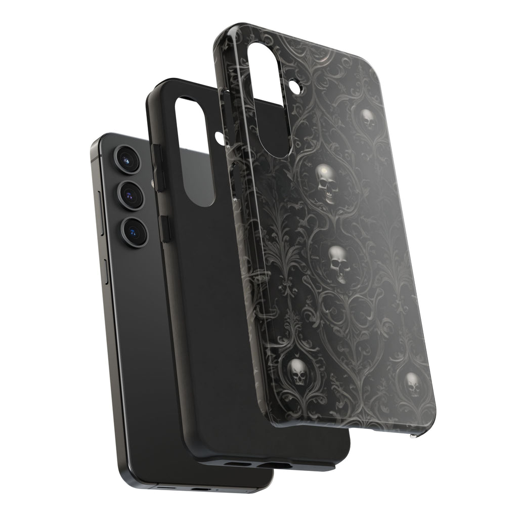 Gothic Skull Phone Cases - Tough Protection, Unique Gift for Halloween, Dark Aesthetic Accessory for Men and Women, Trendy Phone Cover