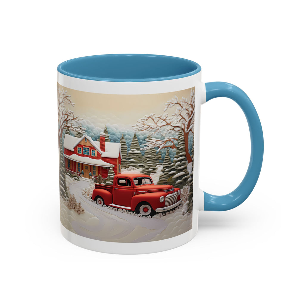 Winter Wonderland Accent Coffee Mug, Cozy Holiday Coffee Cup, Festive Gift for Coffee Lovers, Winter Decor Mug, Rustic Home Accent