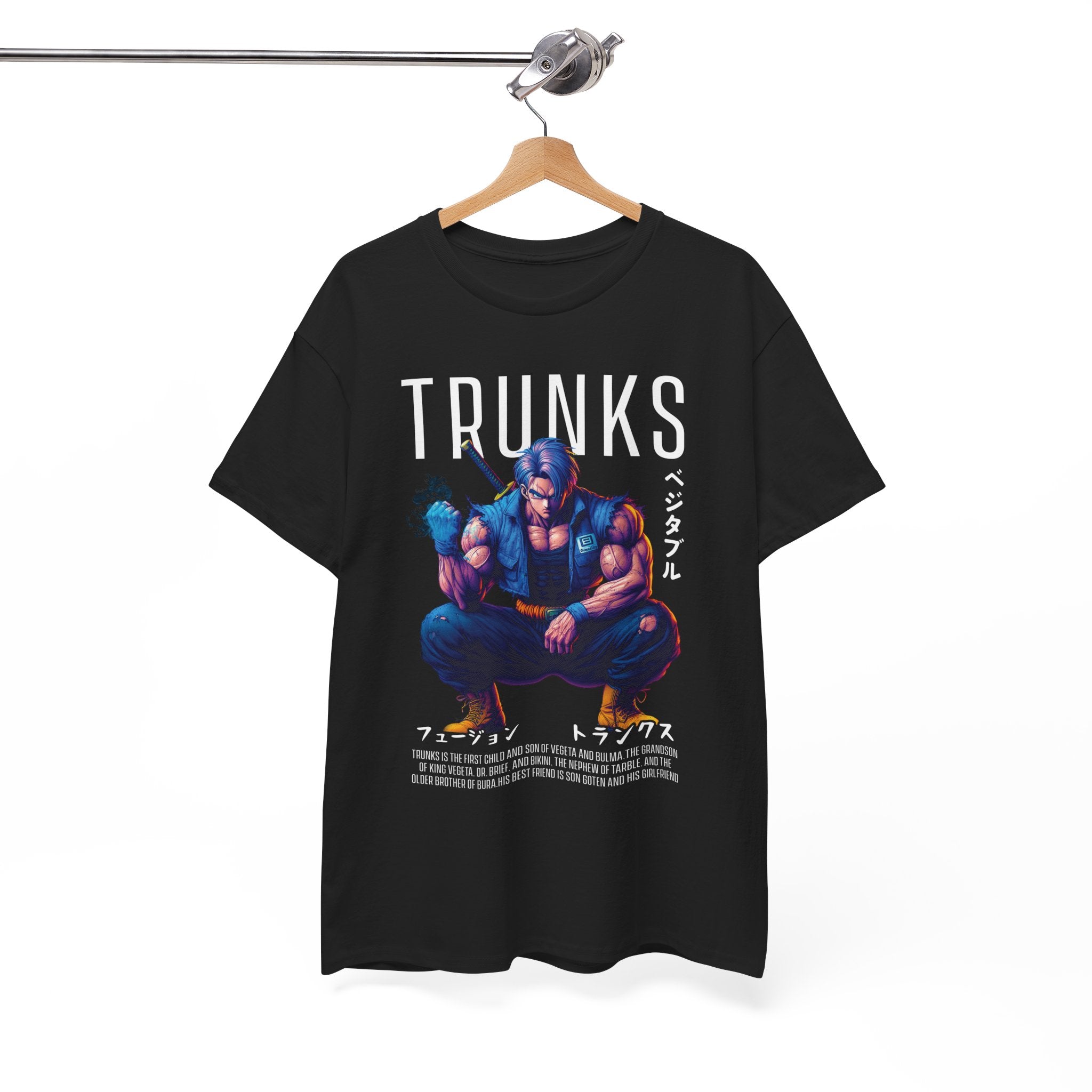 Trunks Anime Graphic Tee — Retro Japanese Fighter Design