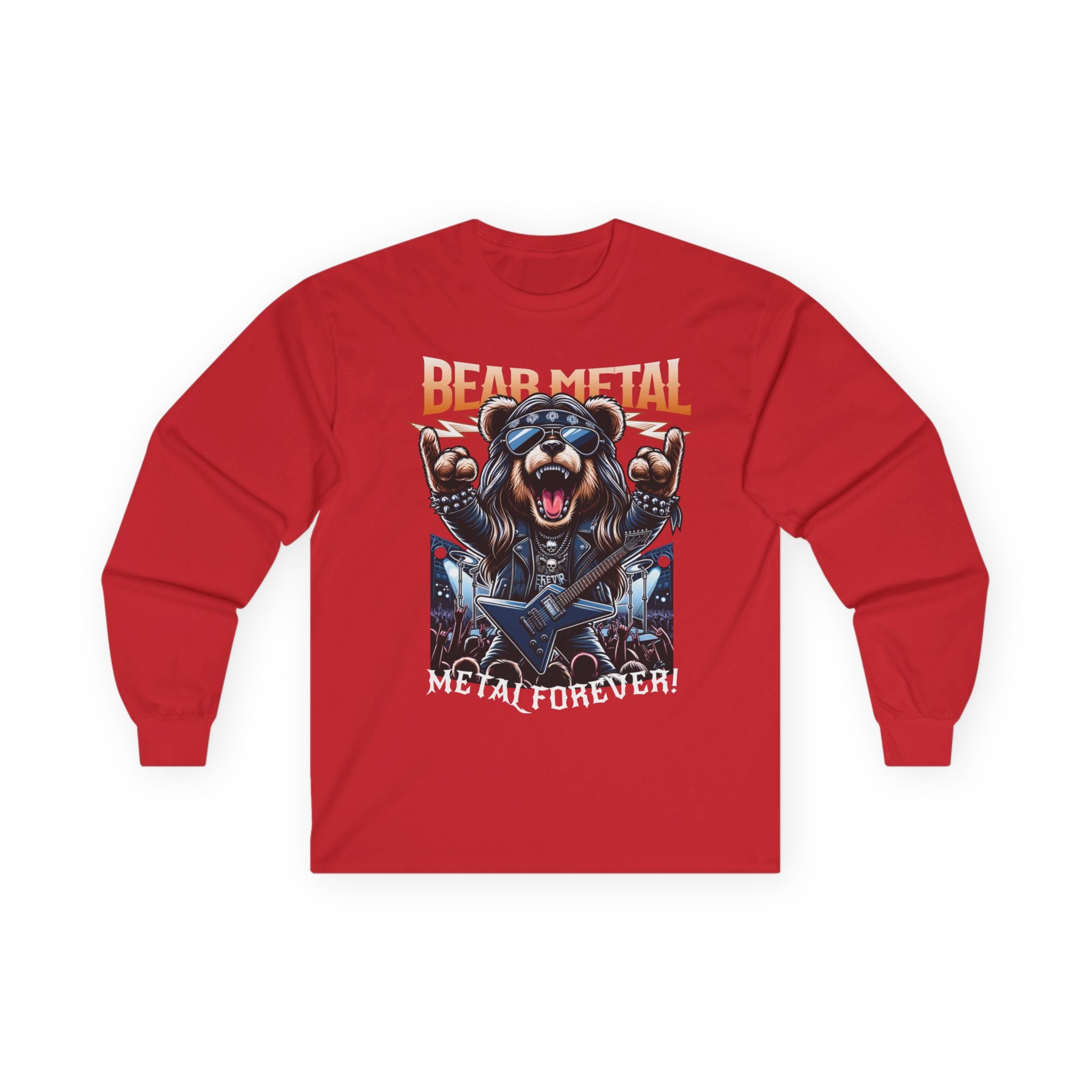 Bear Metal Long Sleeve Tee, Heavy Metal Shirt, Music Lover Gift, Rock T-Shirt, Every Day Wear, Unisex Band Shirt