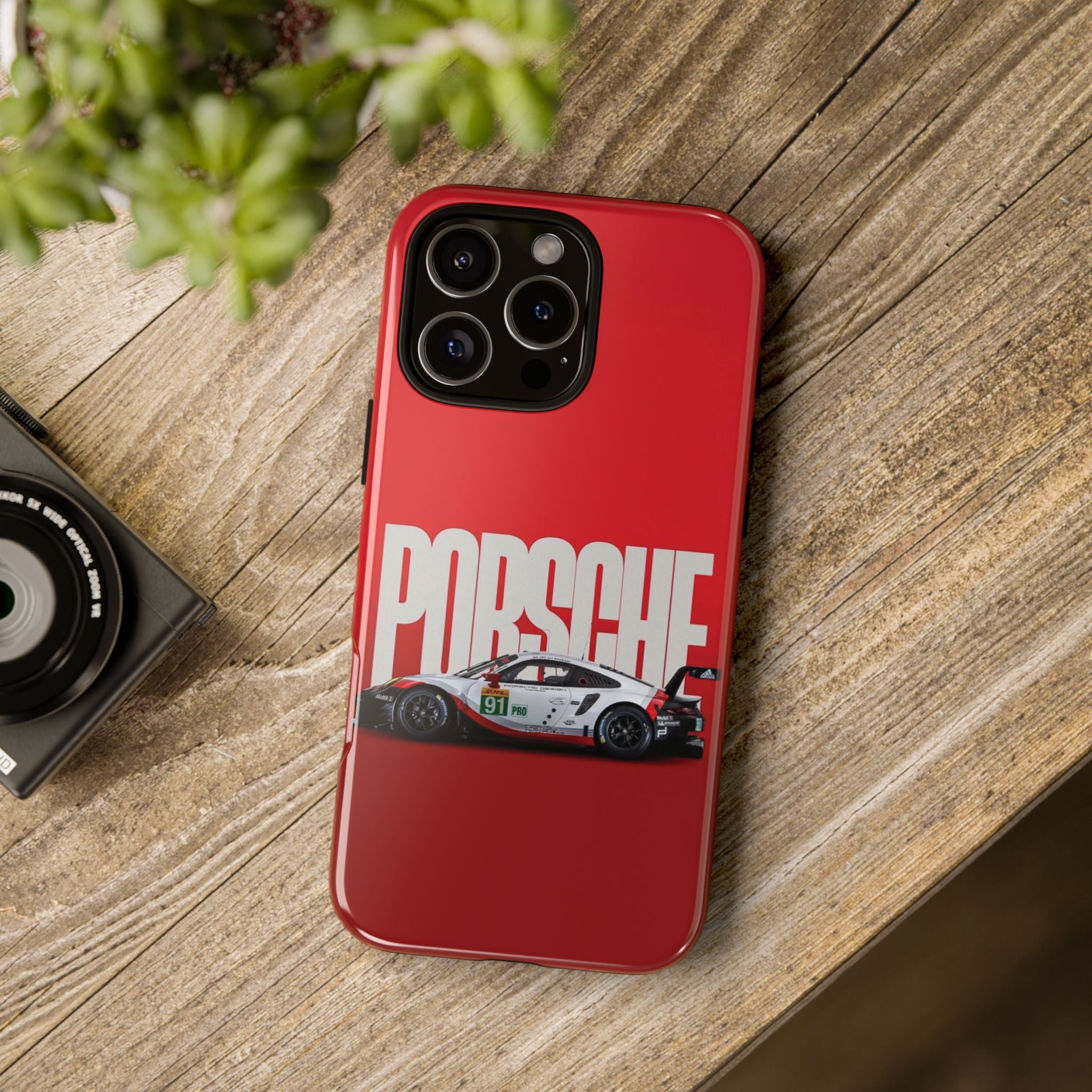 Porsche Racing Phone Case — Red Performance Car Protective Cover