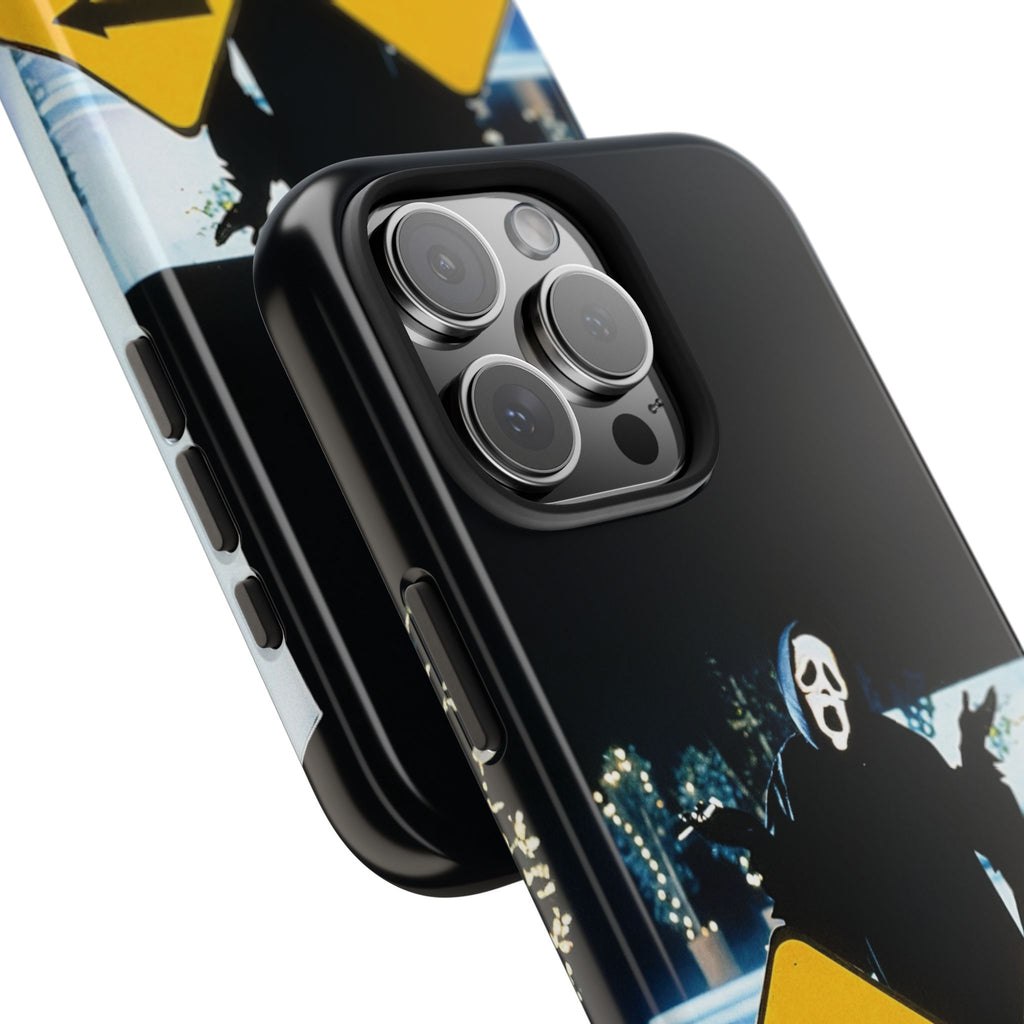 Spooky Phone Cases with Safety and Death Design, Halloween Gift, Horror Movie Merch, Unique Phone Accessories, Fun and Functional