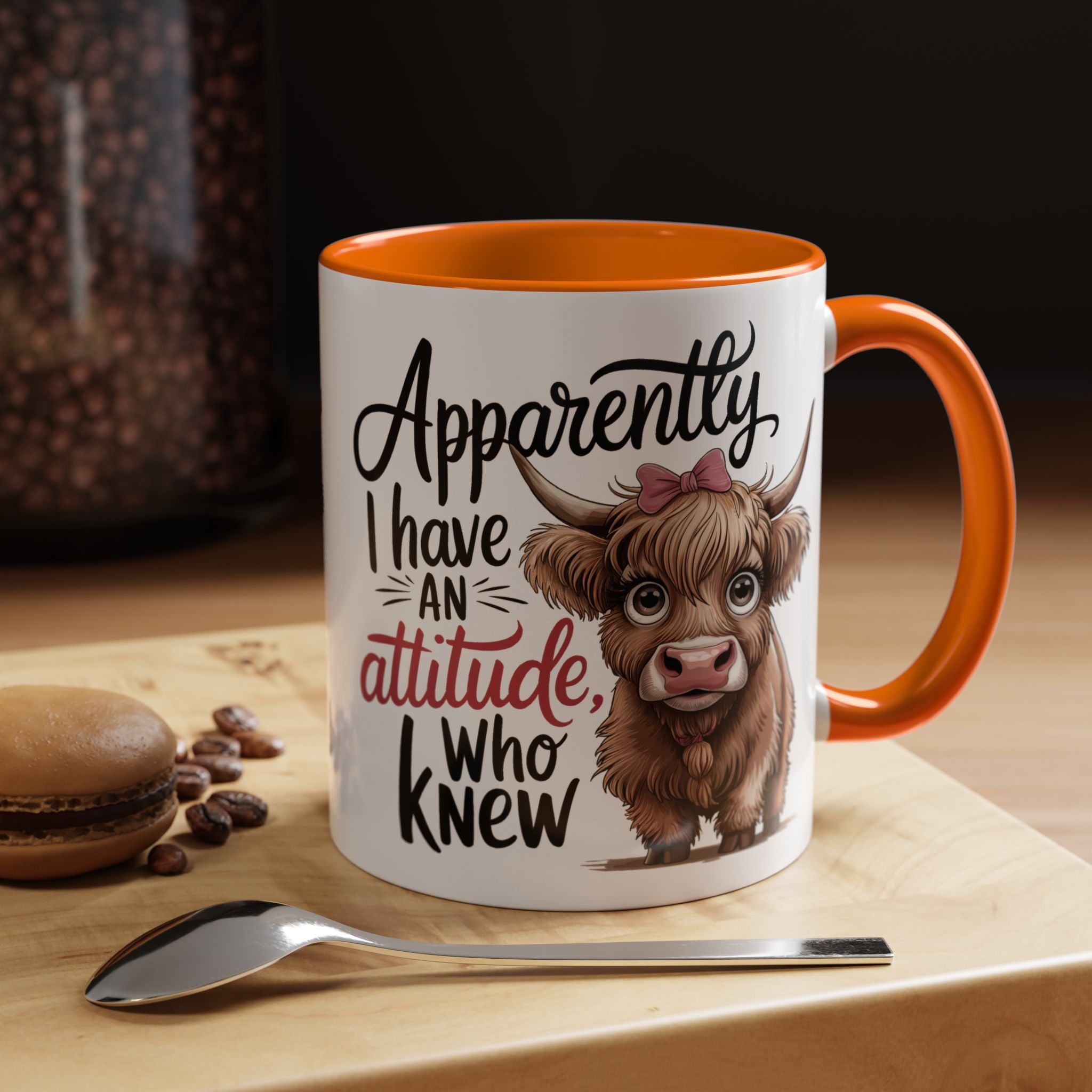Cute Cow Attitude Mug, Funny Coffee Cup, Gift for Cow Lovers, Cow Decor, Kitchenware Gift, Humorous Animal Mug