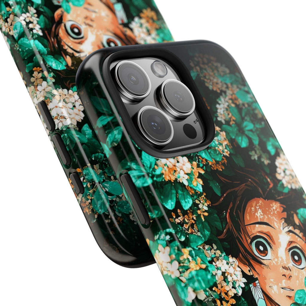 Floral Fantasy Tough Phone Cases | Trendy Phone Cover | Unique Gift for Nature Lovers | Durable Protection | Anime-Inspired Design