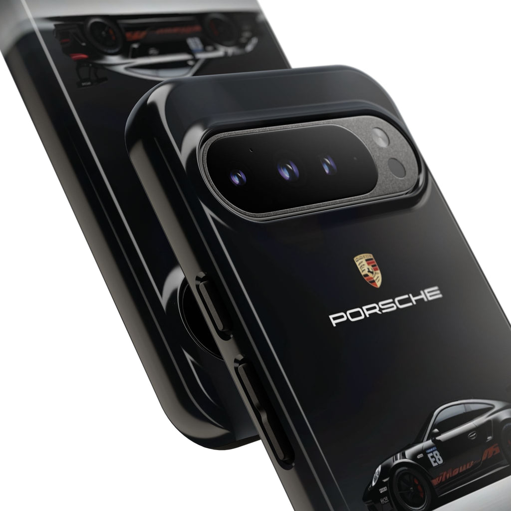 Porsche Racing Phone Case — Sleek Black Sports Car Tough Case
