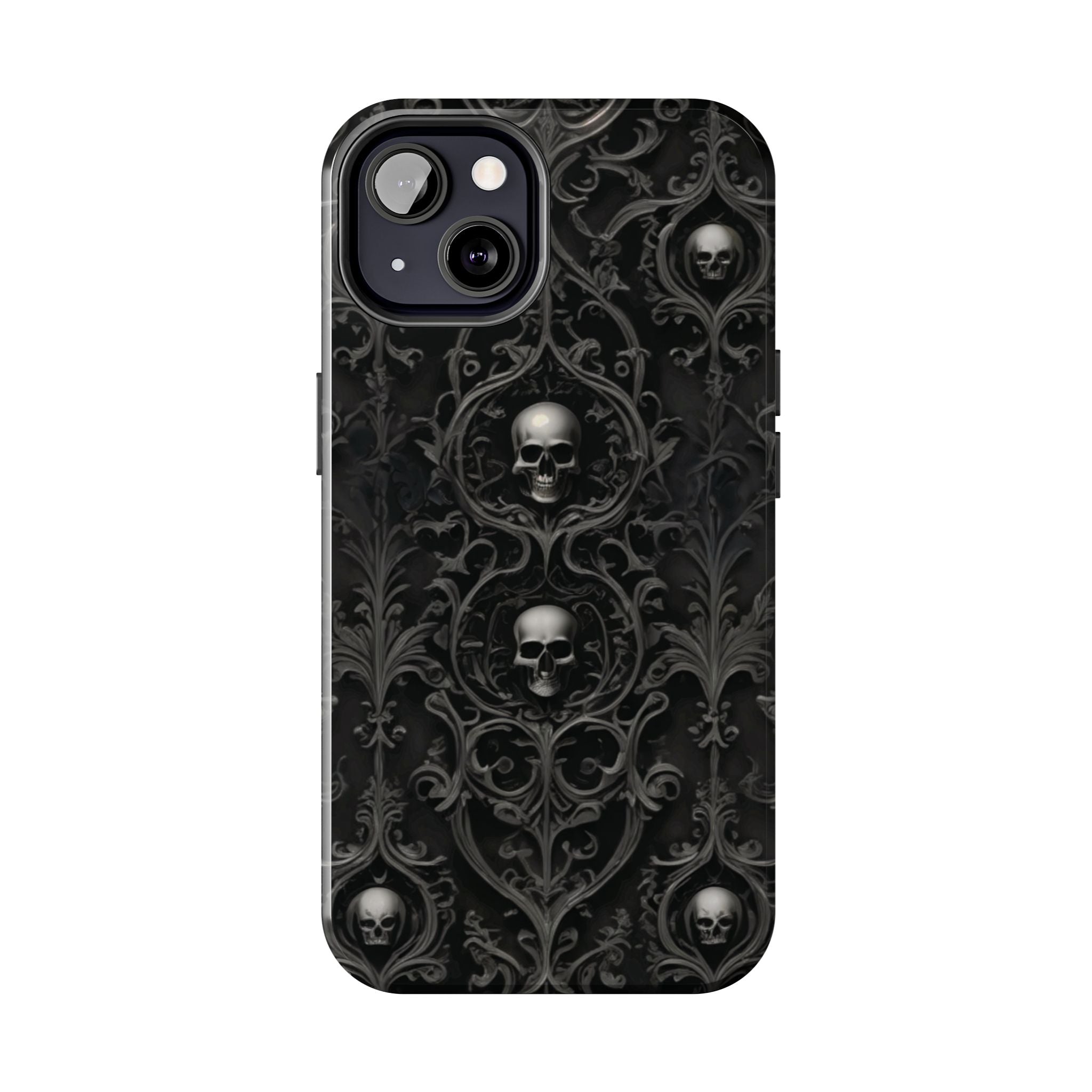 Gothic Skull Phone Cases - Tough Protection, Unique Gift for Halloween, Dark Aesthetic Accessory for Men and Women, Trendy Phone Cover