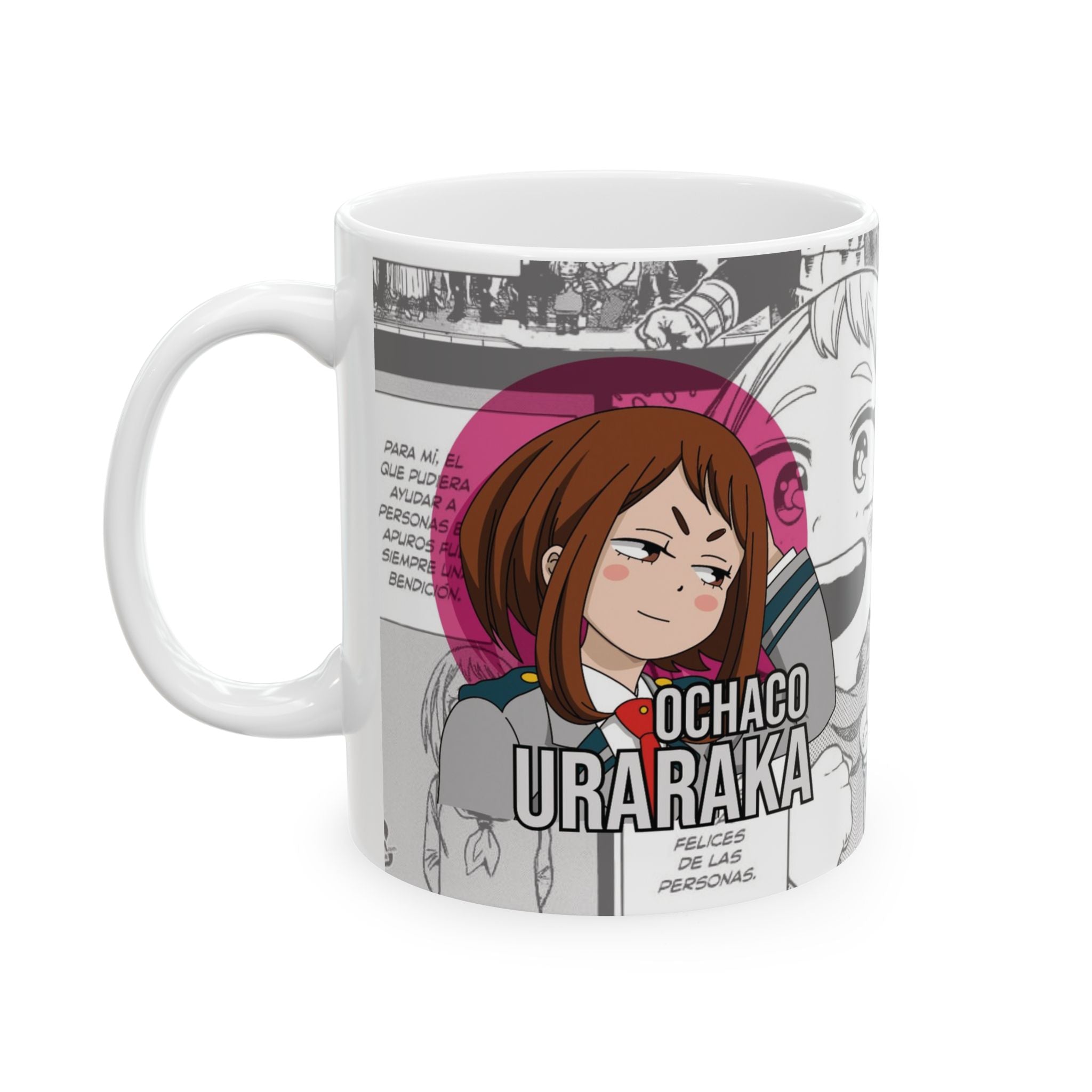 Anime Character Coffee Mug — Cute Schoolgirl Collage Design (11oz & 15oz)