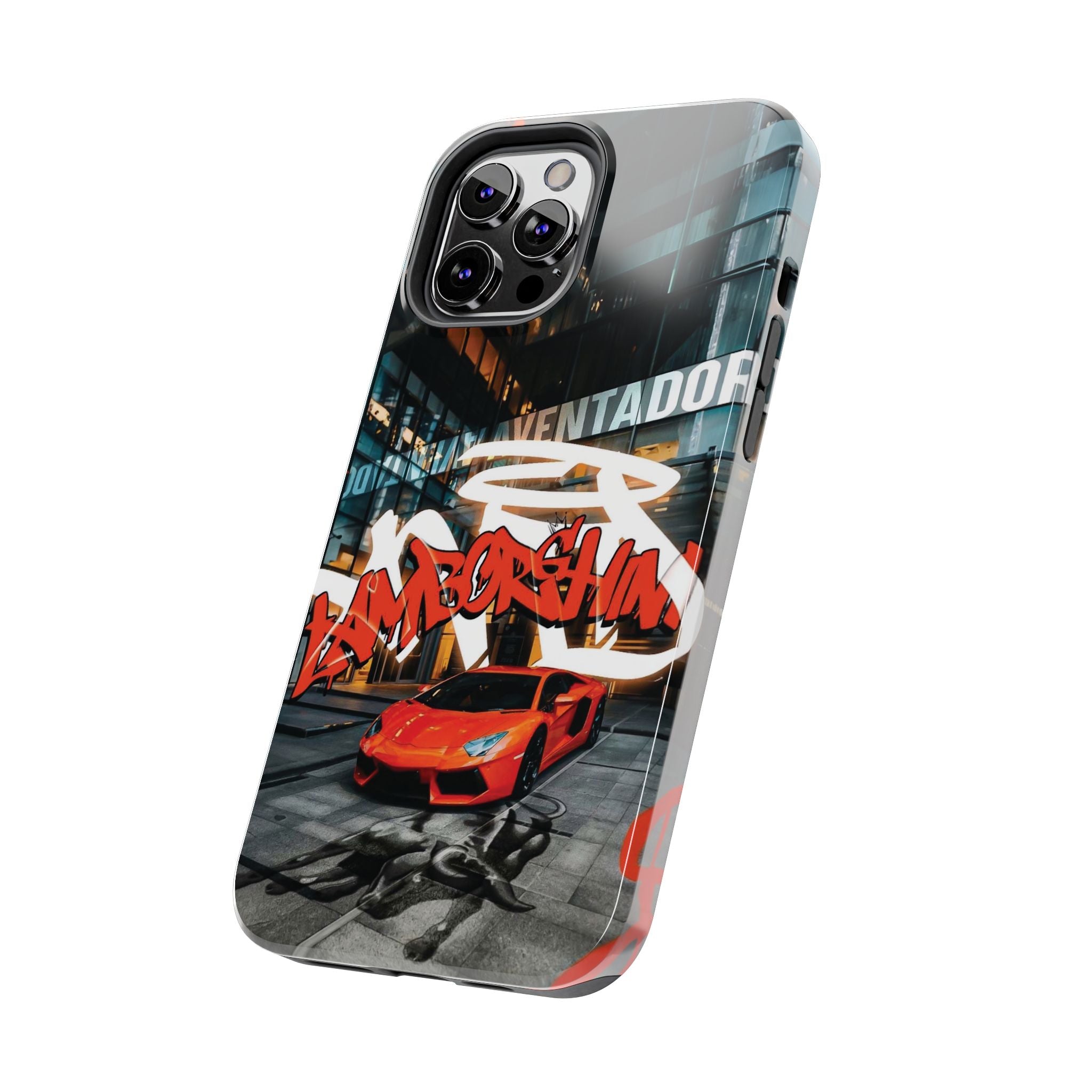 Urban Graffiti Tough Phone Case - Red Lamborghini Design