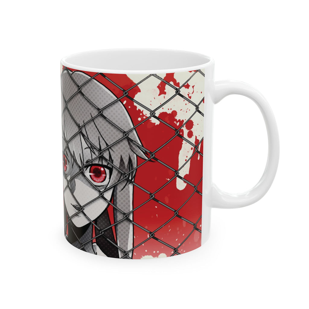 Anime Red Manga Girl Ceramic Mug — Gothic Vampire Aesthetic (11oz/15oz)