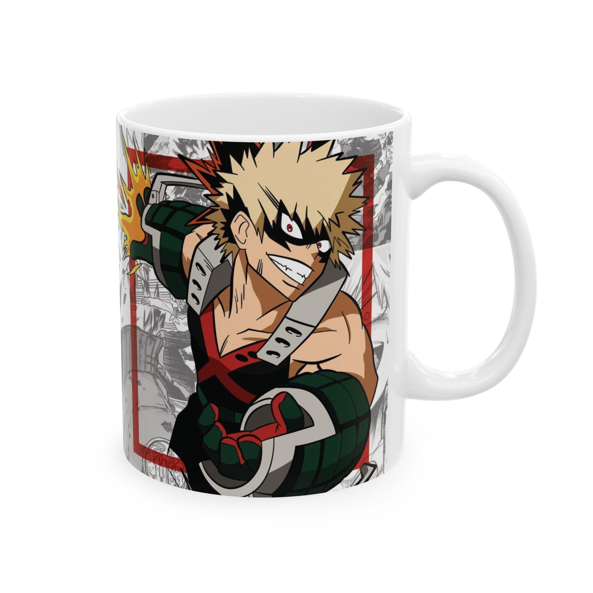 Bakugo Anime Collage Ceramic Mug — 'Kacchan' Action Graphic 11oz/15oz