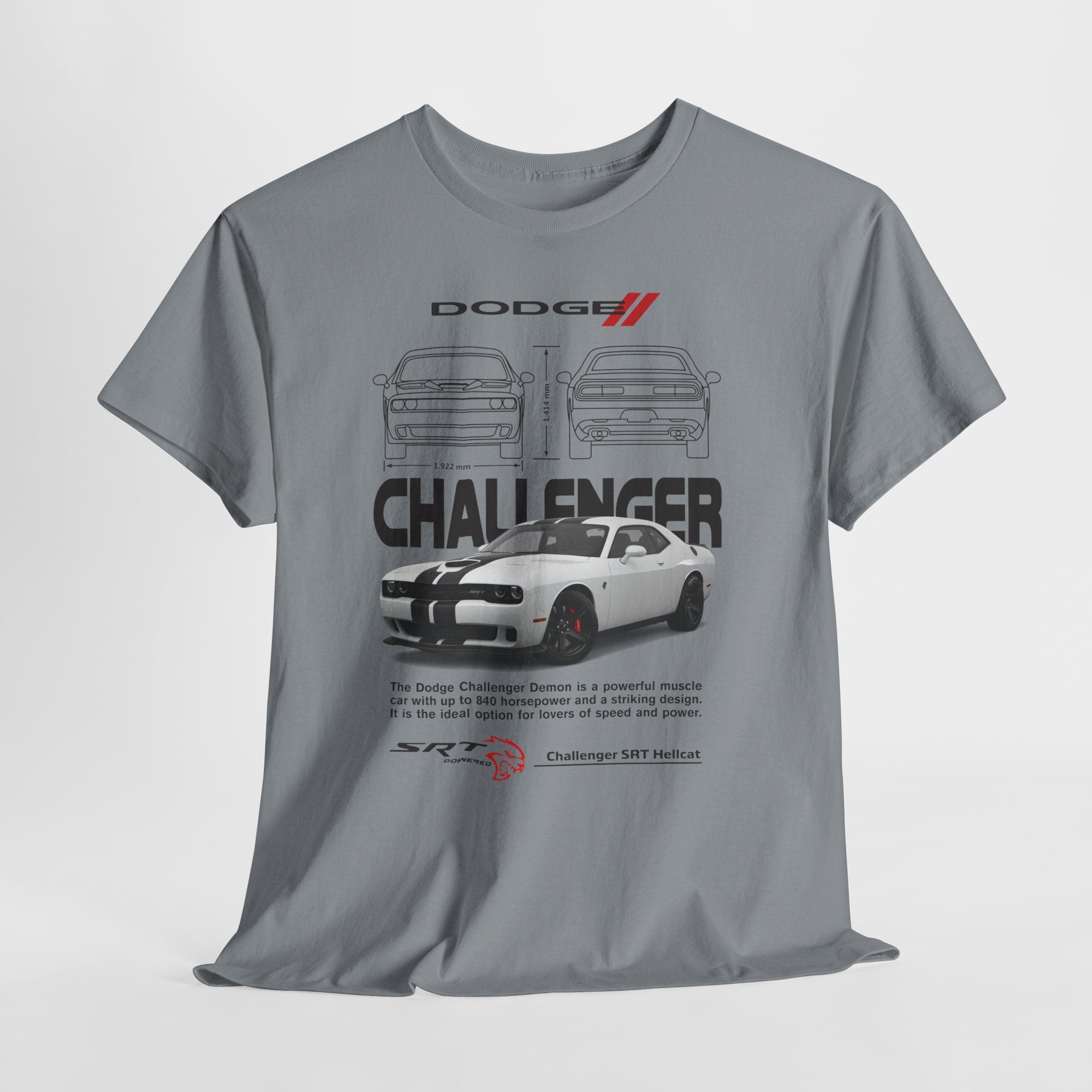 Dodge Challenger Graphic Tee, Unisex Heavy Cotton Shirt, Car Enthusiast Gift, Casual Wear, Classic Car Fashion, Birthday Present