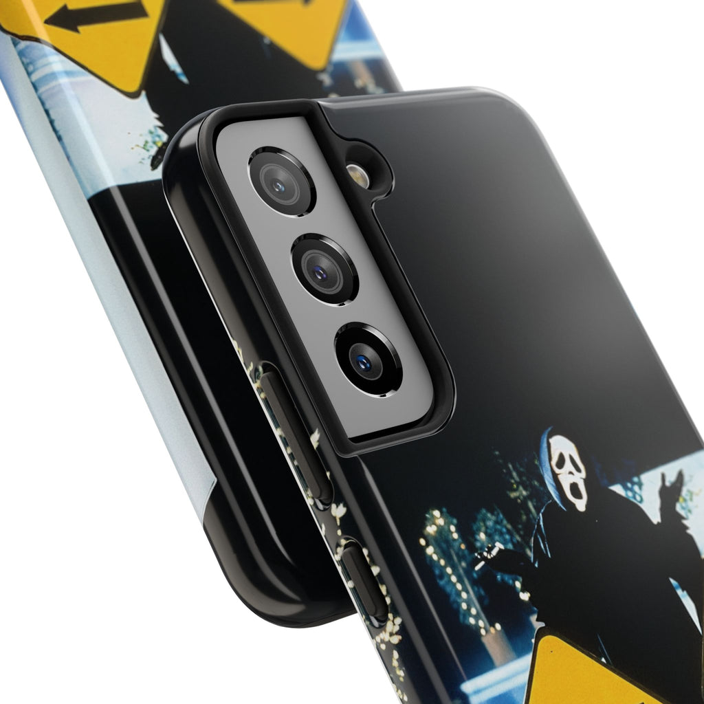 Spooky Phone Cases with Safety and Death Design, Halloween Gift, Horror Movie Merch, Unique Phone Accessories, Fun and Functional