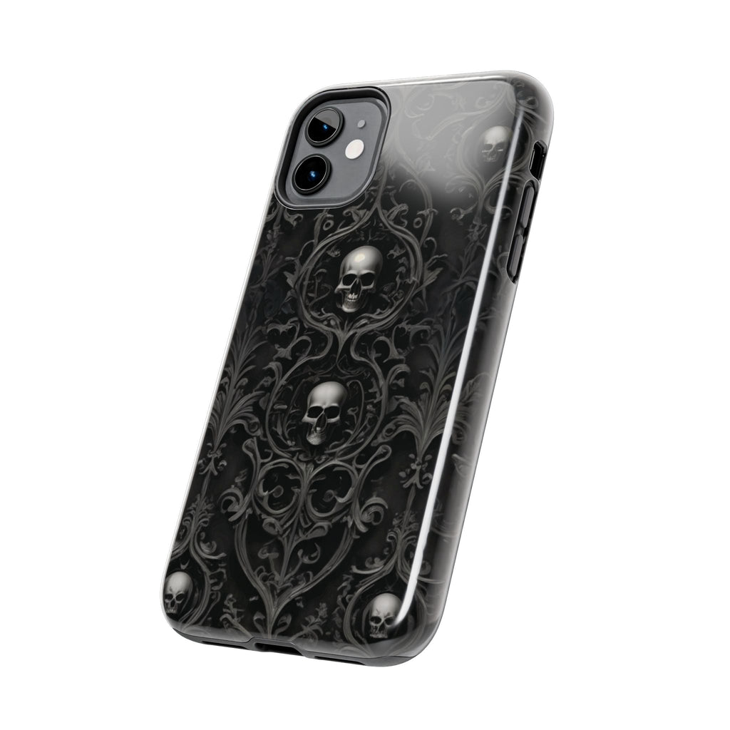 Gothic Skull Phone Cases - Tough Protection, Unique Gift for Halloween, Dark Aesthetic Accessory for Men and Women, Trendy Phone Cover