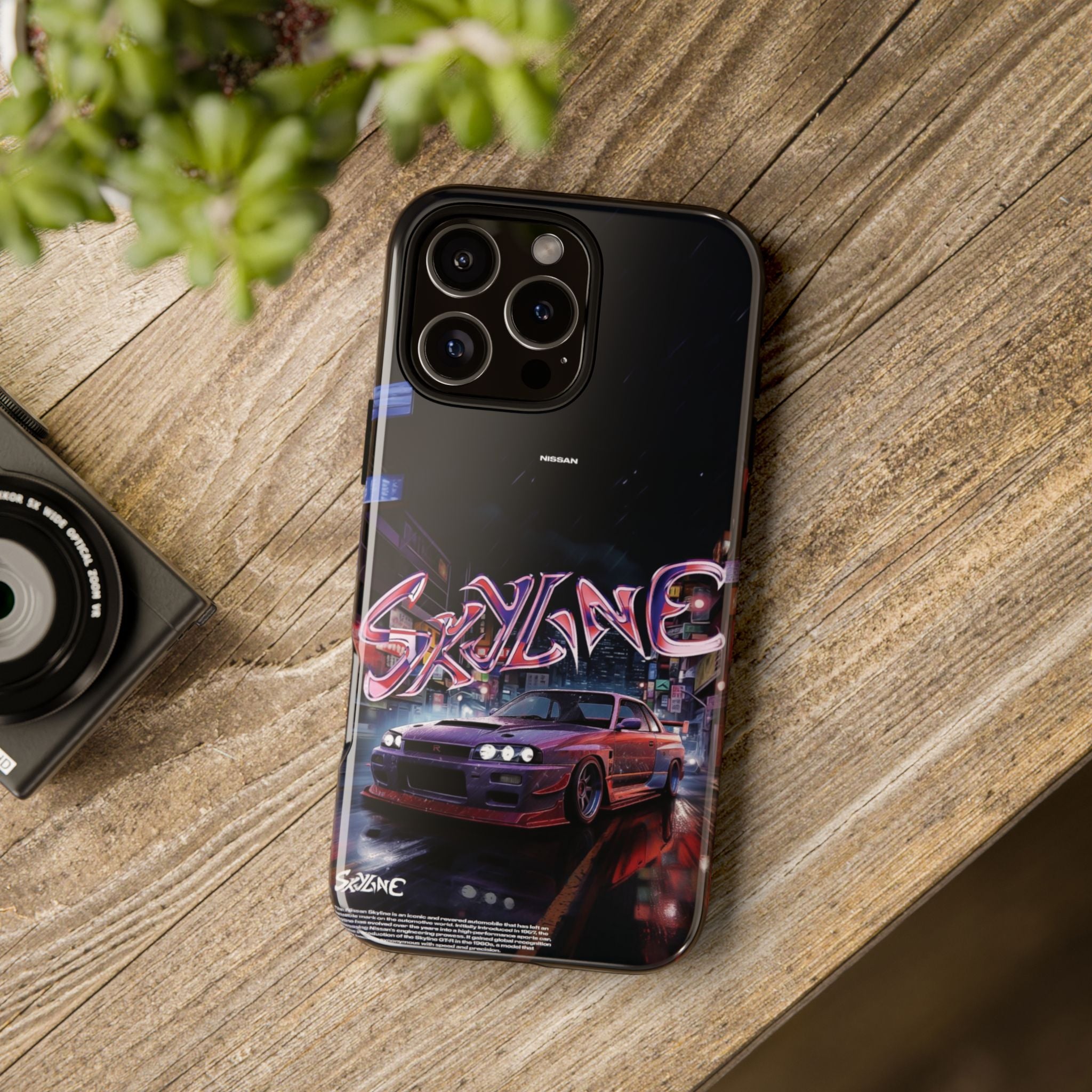 Retro Skyline Phone Case — Neon Night Street Racing Design