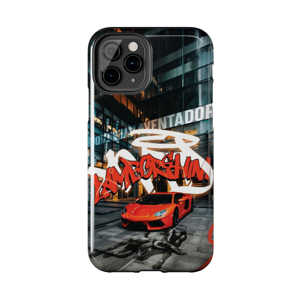 Urban Graffiti Tough Phone Case - Red Lamborghini Design