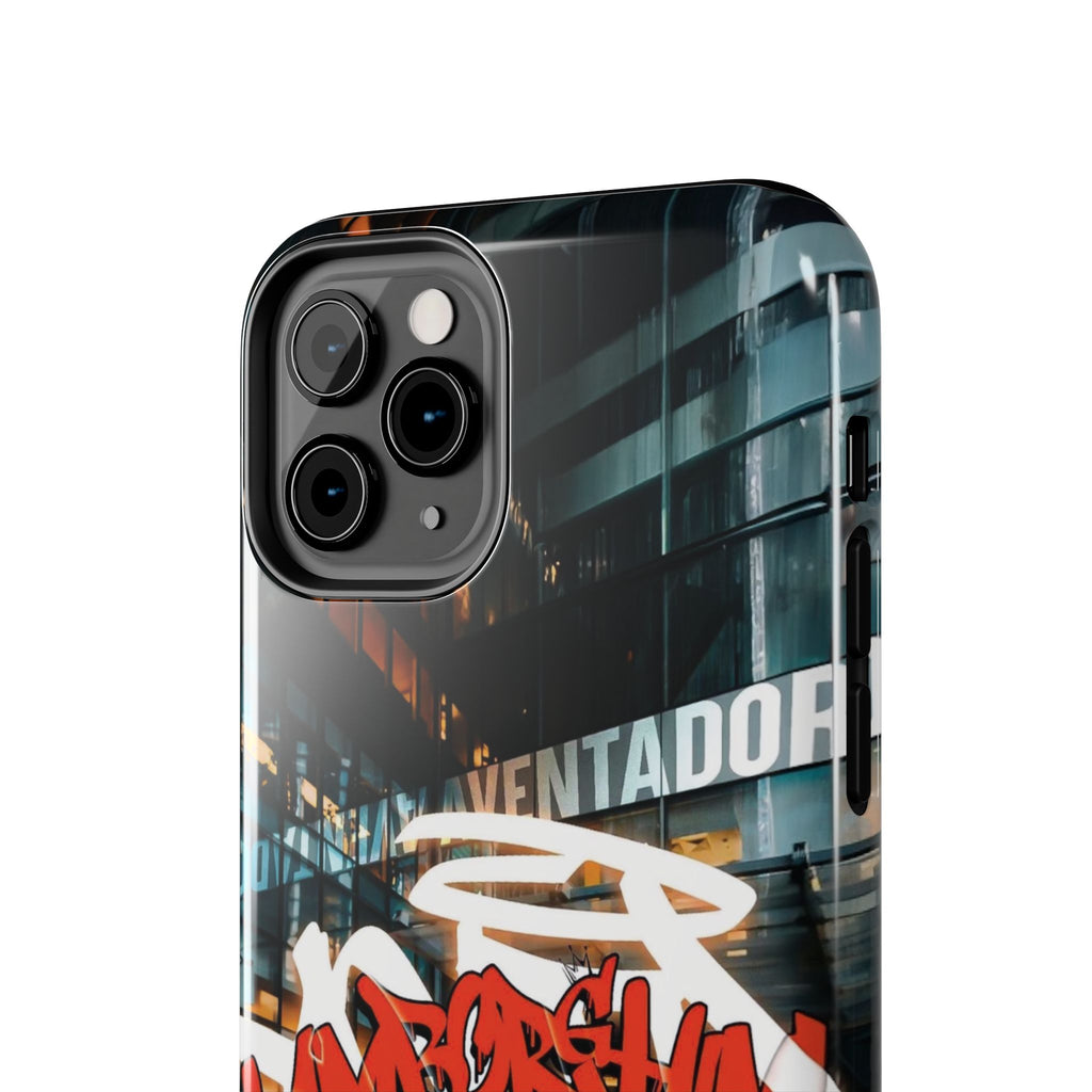 Urban Graffiti Tough Phone Case - Red Lamborghini Design