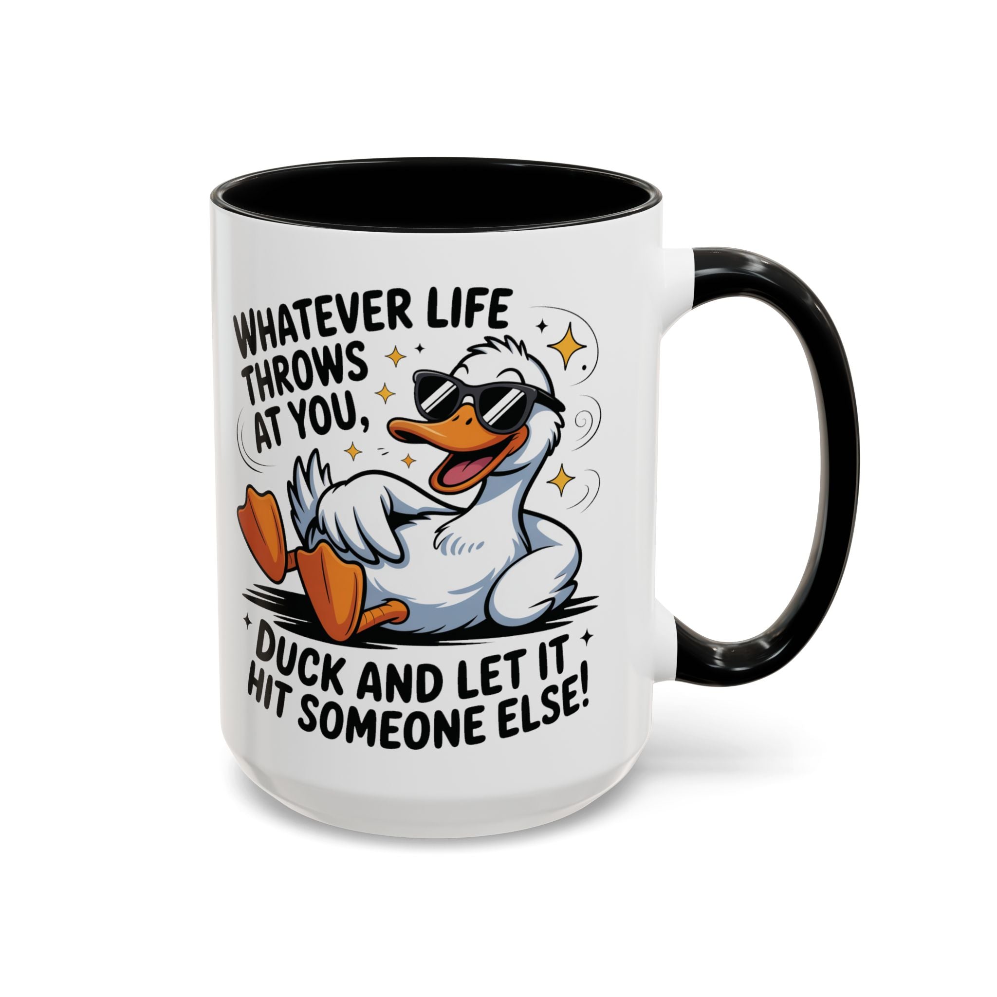 Duck Humor Coffee Mug - Fun Gift for Friends, Inspirational Mug, Quirky Kitchen Decor, Unique Birthday Present, Positive Vibes