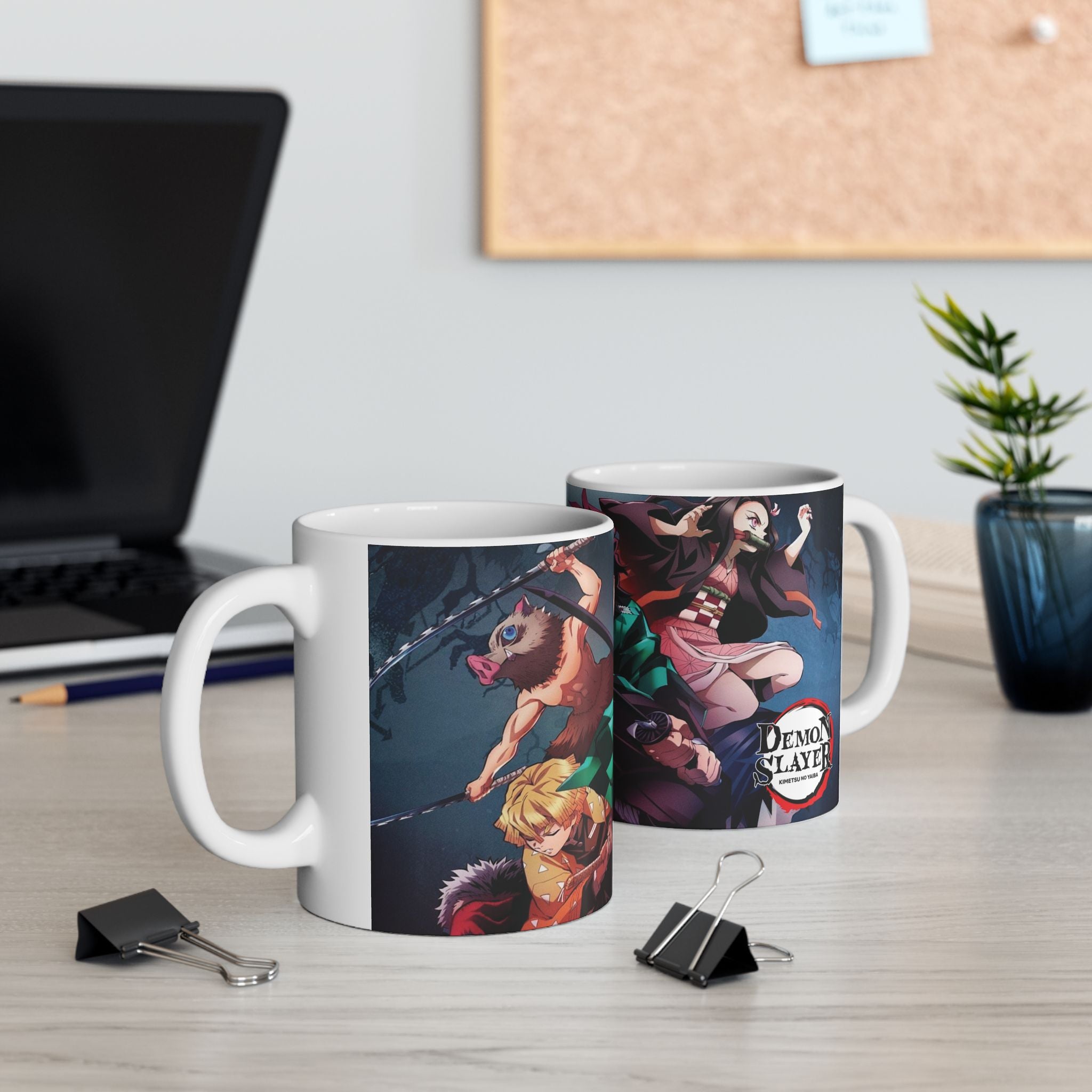 Anime Demon Slayer Ceramic Mug — Tanjiro & Nezuko Action Design (11oz/15oz)