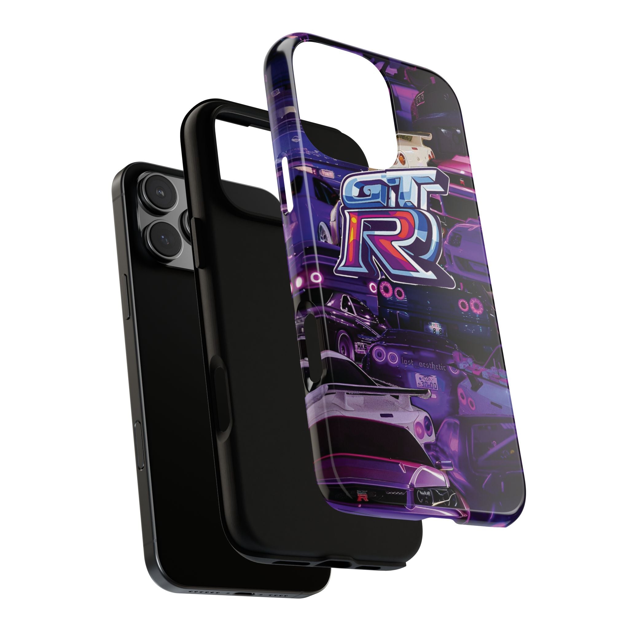 GTR Racing Phone Case – Neon Purple Sportscar Design