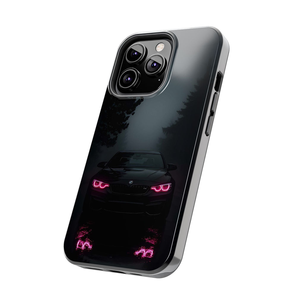 Tough Phone Case with Neon Car Design, Durable Smartphone Cover, Gift for Car Enthusiasts, Unique Accessory for Him, Perfect for Birthdays