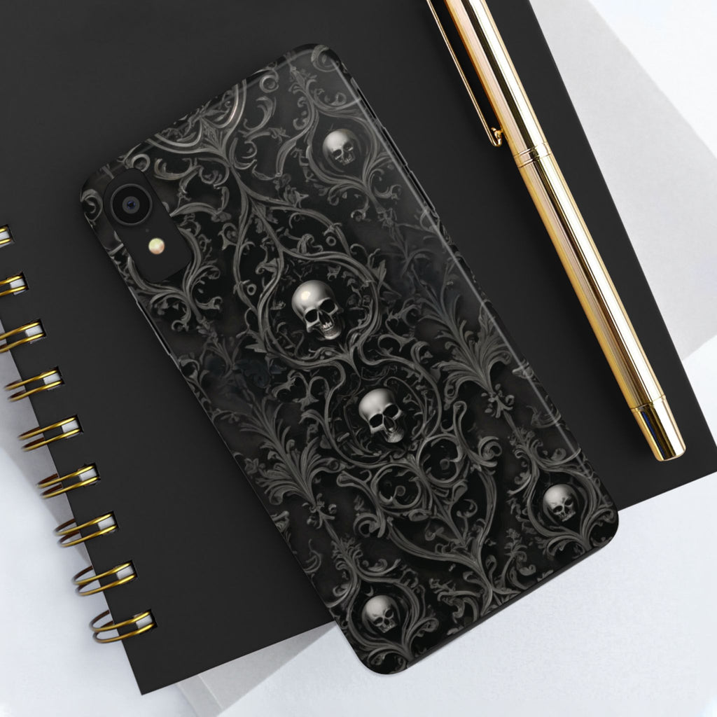 Gothic Skull Phone Cases - Tough Protection, Unique Gift for Halloween, Dark Aesthetic Accessory for Men and Women, Trendy Phone Cover