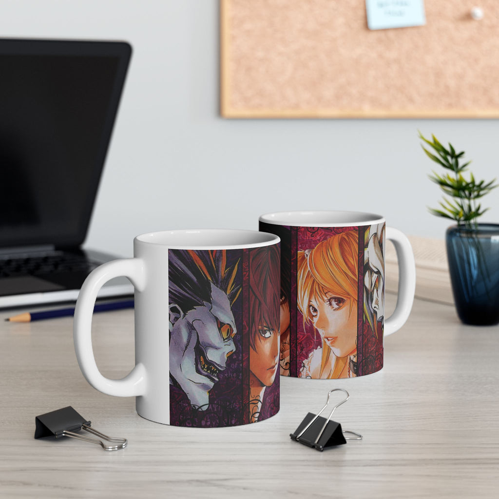 Anime Character Collage Mug — Dark Aesthetic Ceramic Coffee Cup (11oz, 15oz)