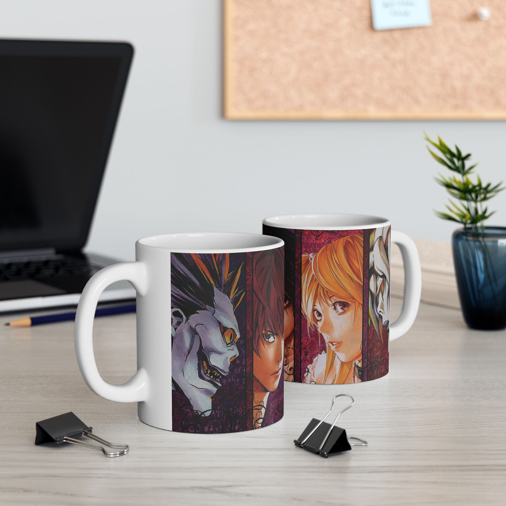 Anime Character Collage Mug — Dark Aesthetic Ceramic Coffee Cup (11oz, 15oz)