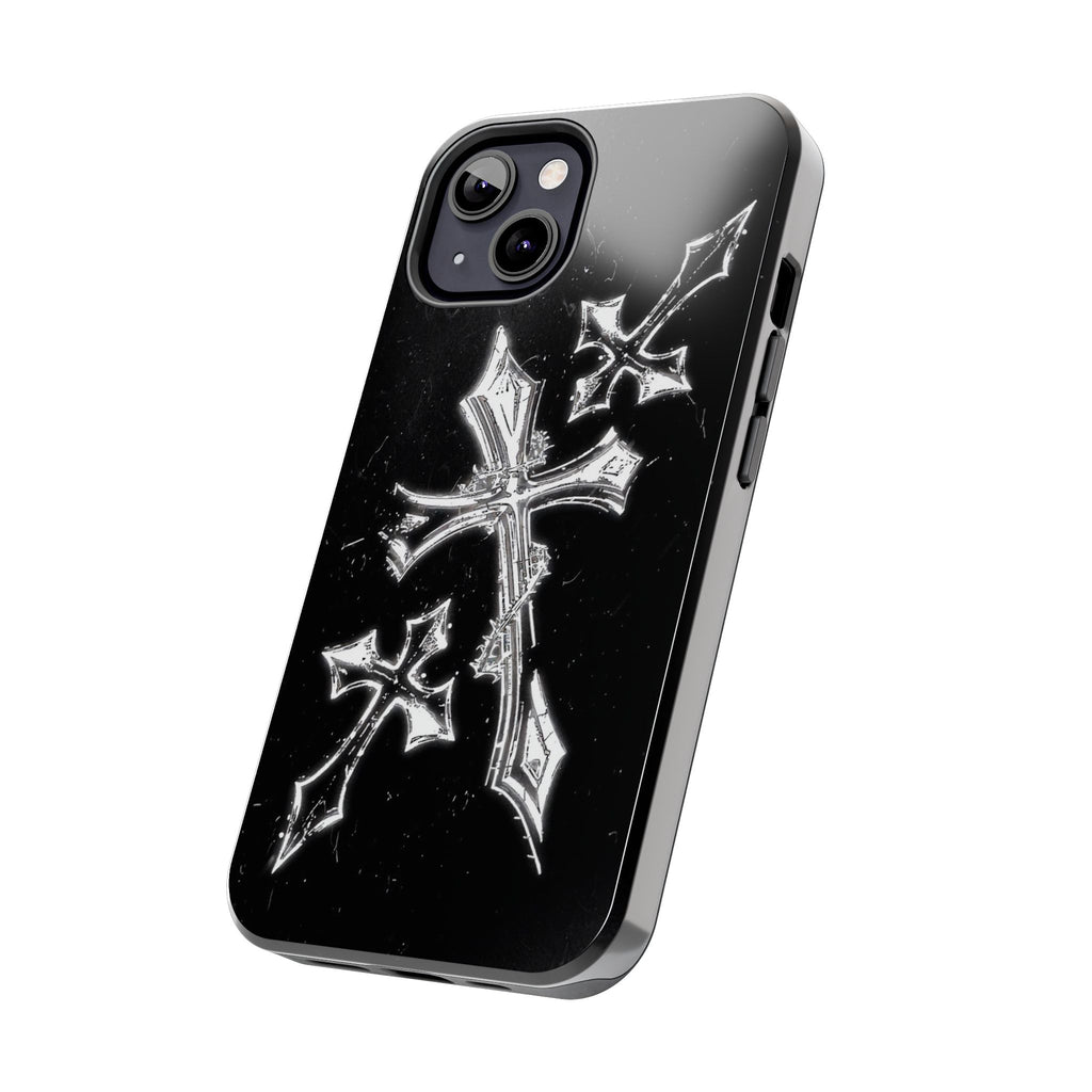 Tough Phone Case with Cross Design, Gothic Phone Cover, Personalized Phone Case, Customizable Tech Accessories, Unique Gift Idea