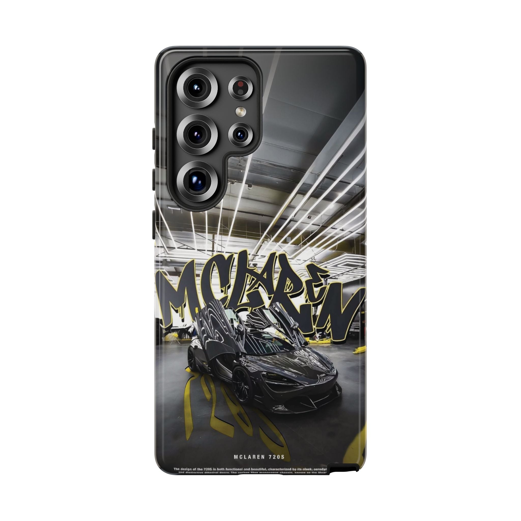 Racing Graffiti Phone Case — McLaren Sports Car Garage Design