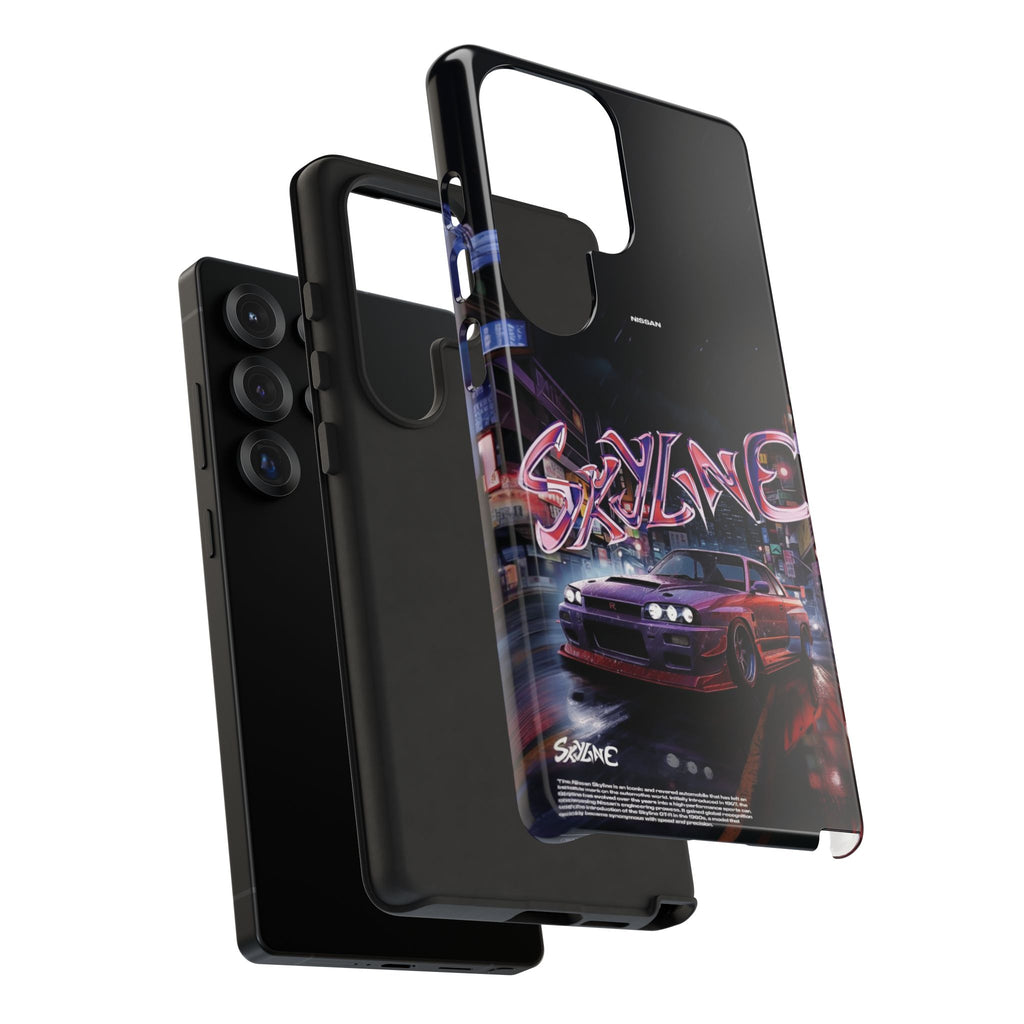 Retro Skyline Phone Case — Neon Night Street Racing Design
