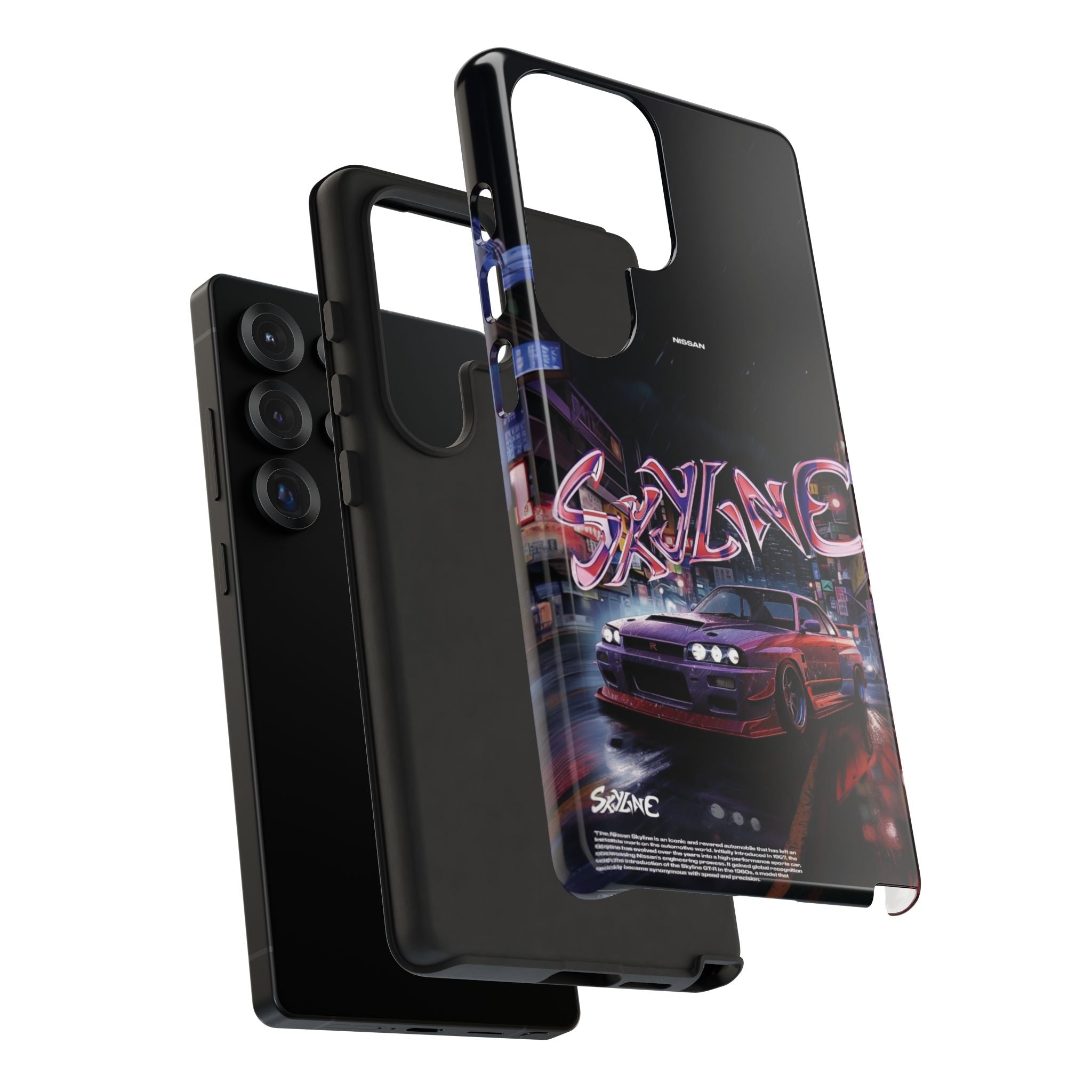 Retro Skyline Phone Case — Neon Night Street Racing Design