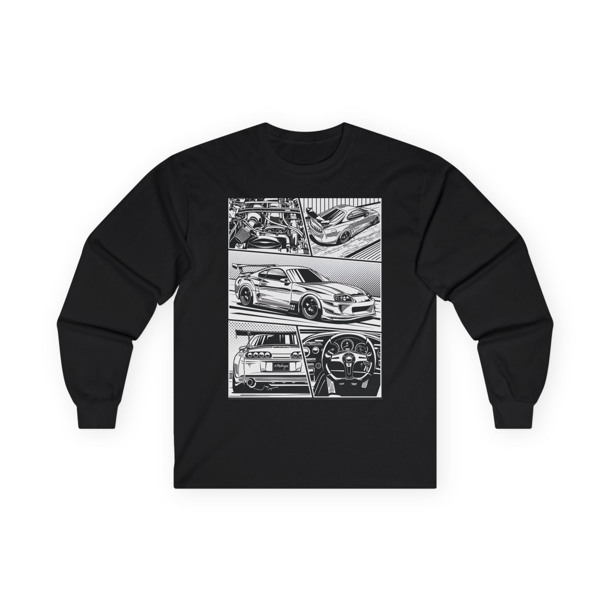 Automotive Art Long Sleeve Tee - Car Enthusiast Graphic