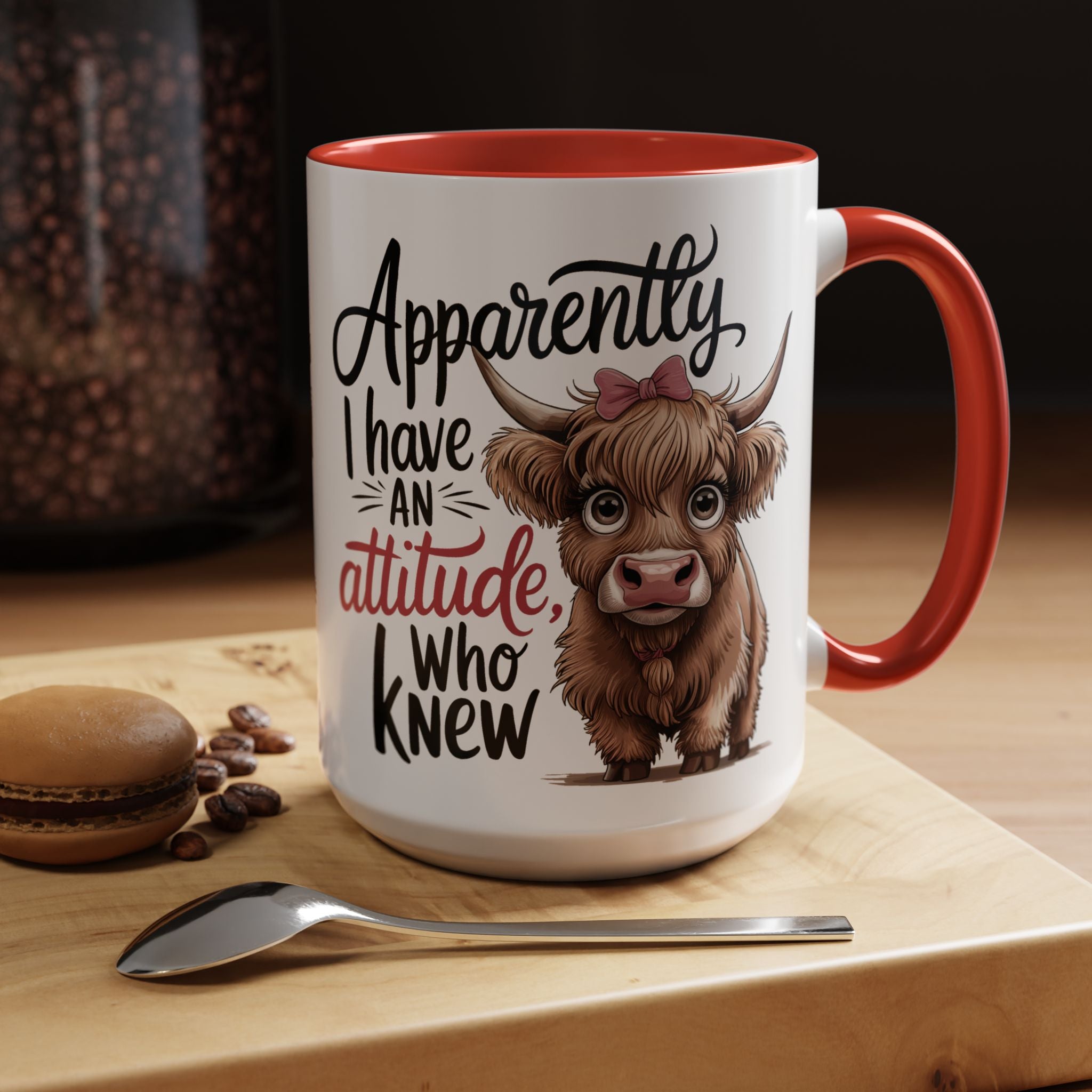 Cute Cow Attitude Mug, Funny Coffee Cup, Gift for Cow Lovers, Cow Decor, Kitchenware Gift, Humorous Animal Mug