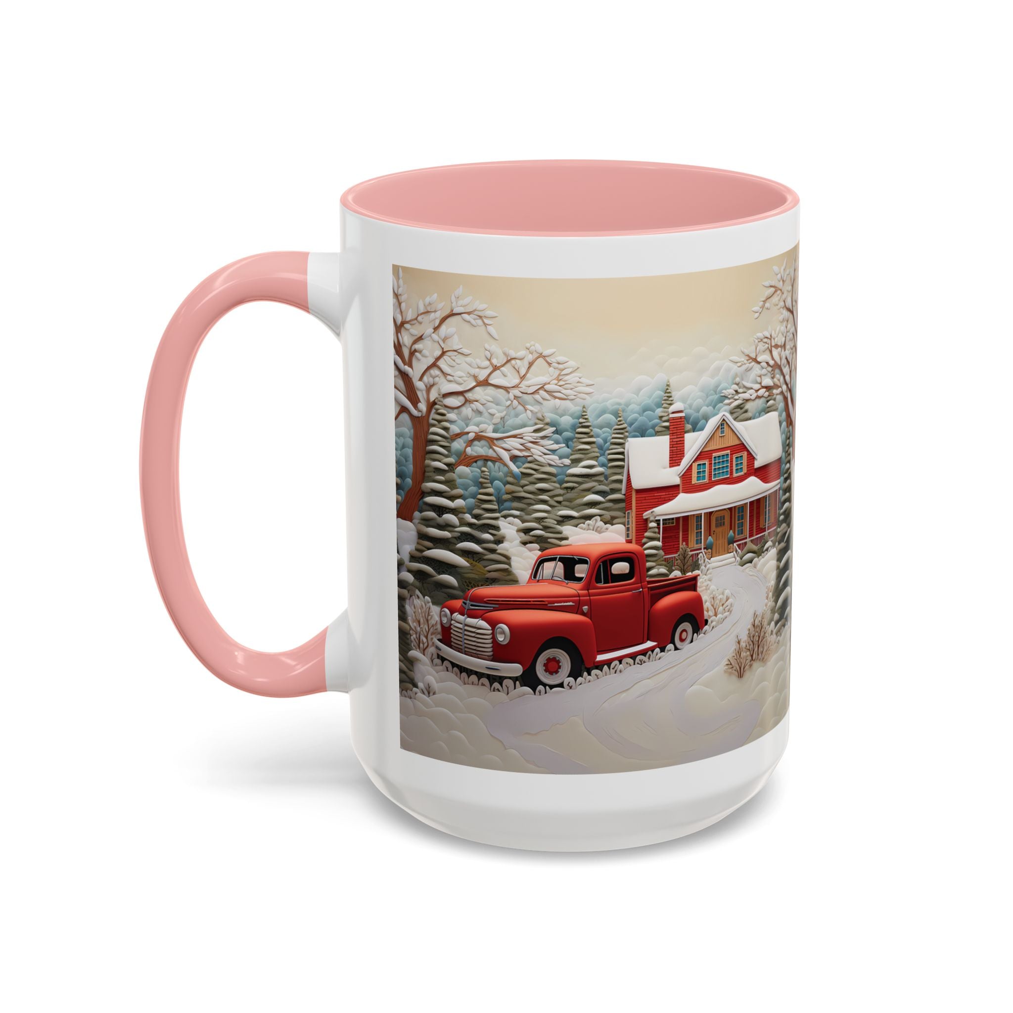 Winter Wonderland Accent Coffee Mug, Cozy Holiday Coffee Cup, Festive Gift for Coffee Lovers, Winter Decor Mug, Rustic Home Accent