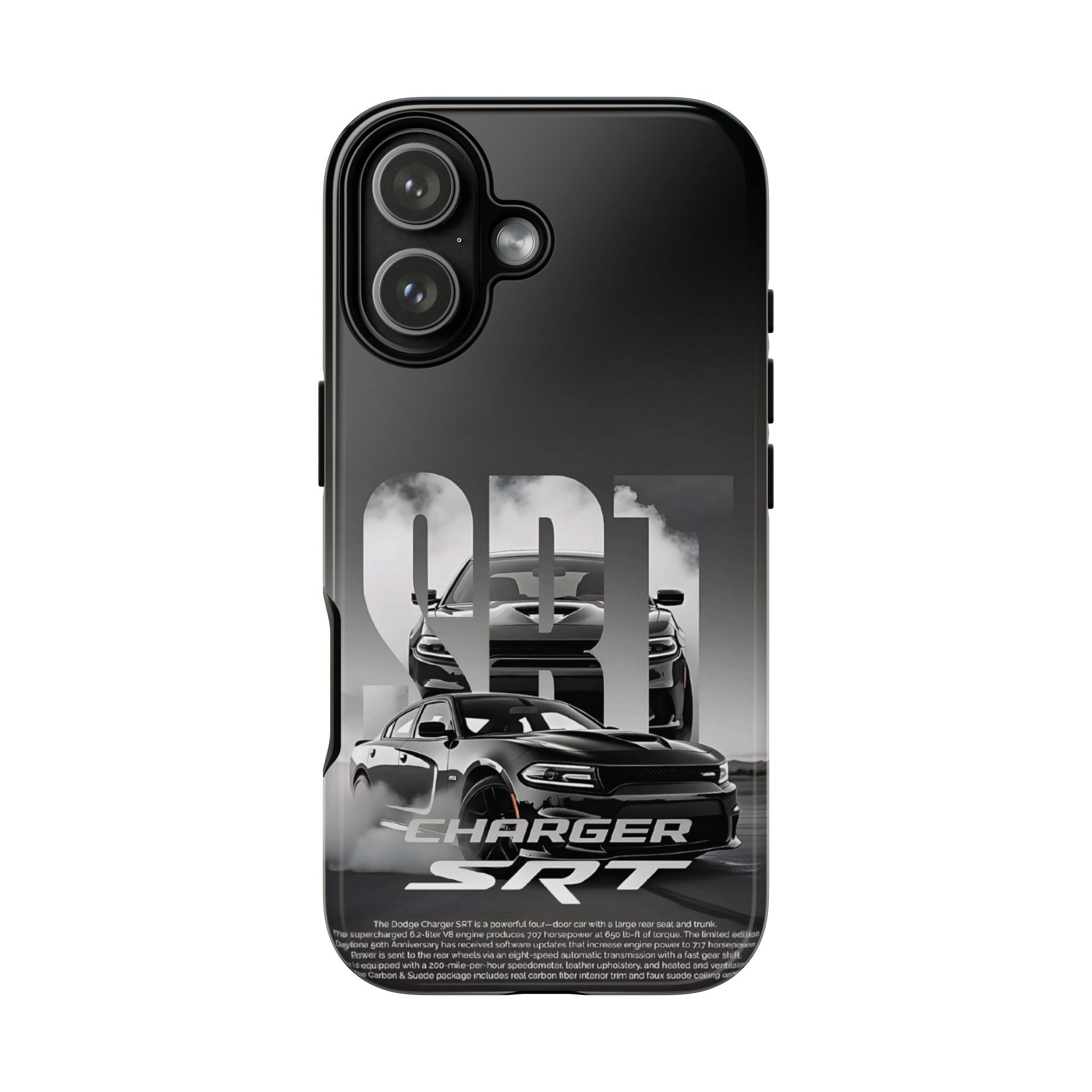 Charger SRT Tough Cases Phone Case — Monochrome Muscle Car Design