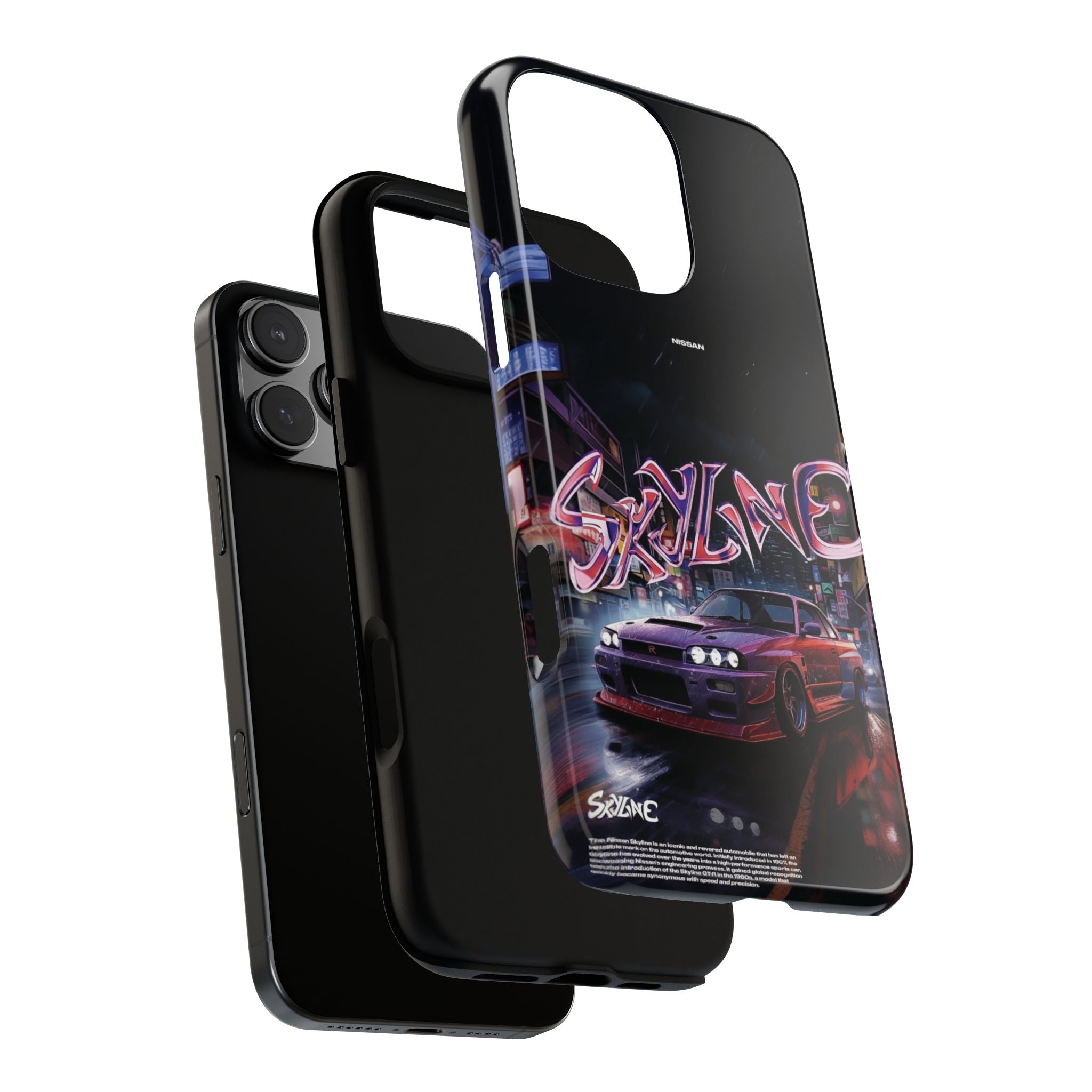 Retro Skyline Phone Case — Neon Night Street Racing Design