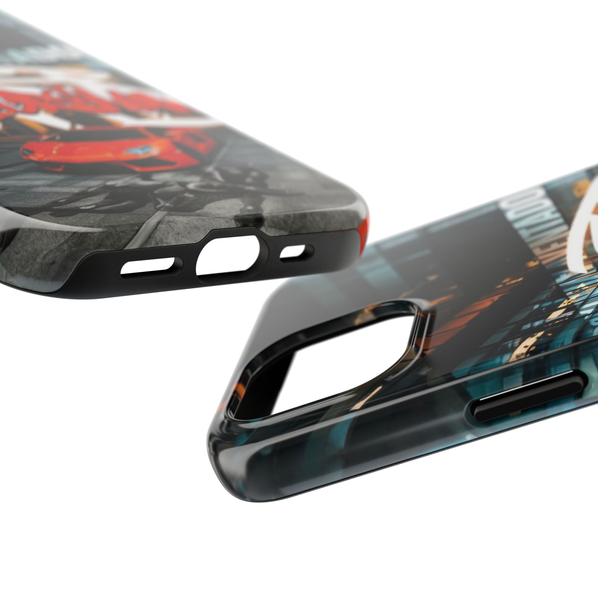 Urban Graffiti Tough Phone Case - Red Lamborghini Design