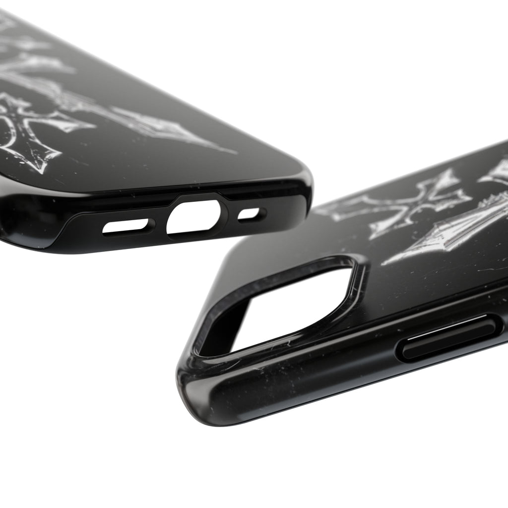 Tough Phone Case with Cross Design, Gothic Phone Cover, Personalized Phone Case, Customizable Tech Accessories, Unique Gift Idea