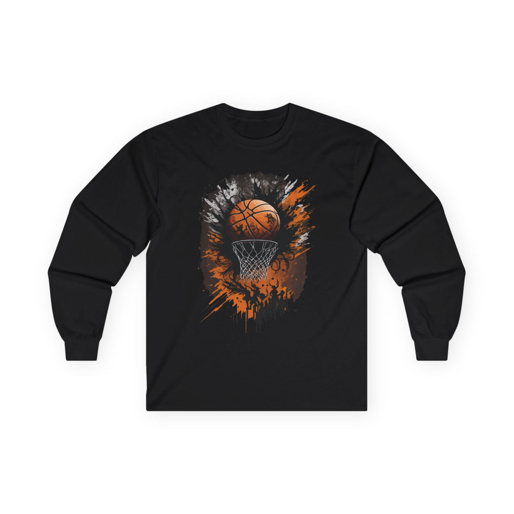 Basketball Splash Long Sleeve Tee | Perfect for Sports Lovers, Gifts for Players, Casual Wear, Game Day Apparel, Unisex Fashion